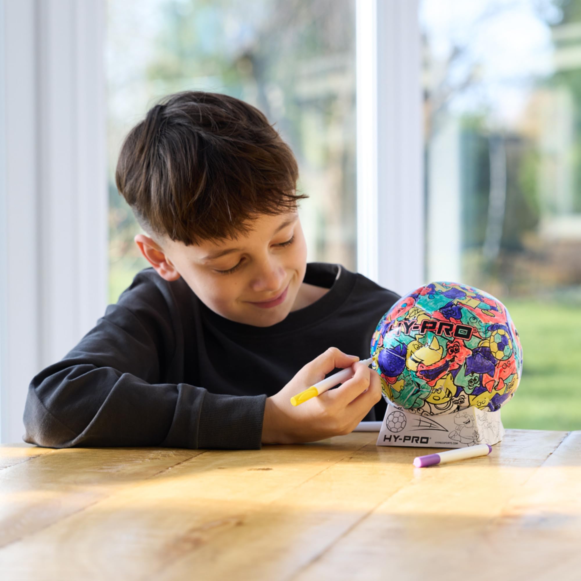 Hy-Pro Doodlekick Colour In Football with Pump - Size 2 Creative Soccer Ball 3