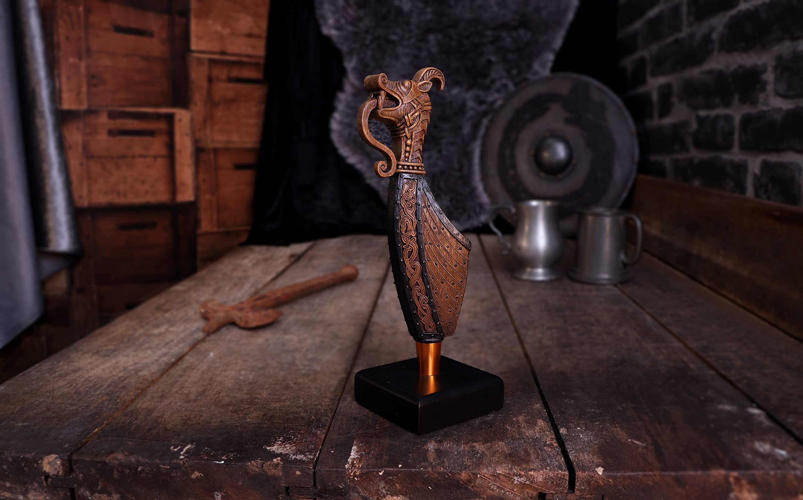 Nemesis Now Danegeld Viking Range - Drakkar Longship Figurine in Bronze 9