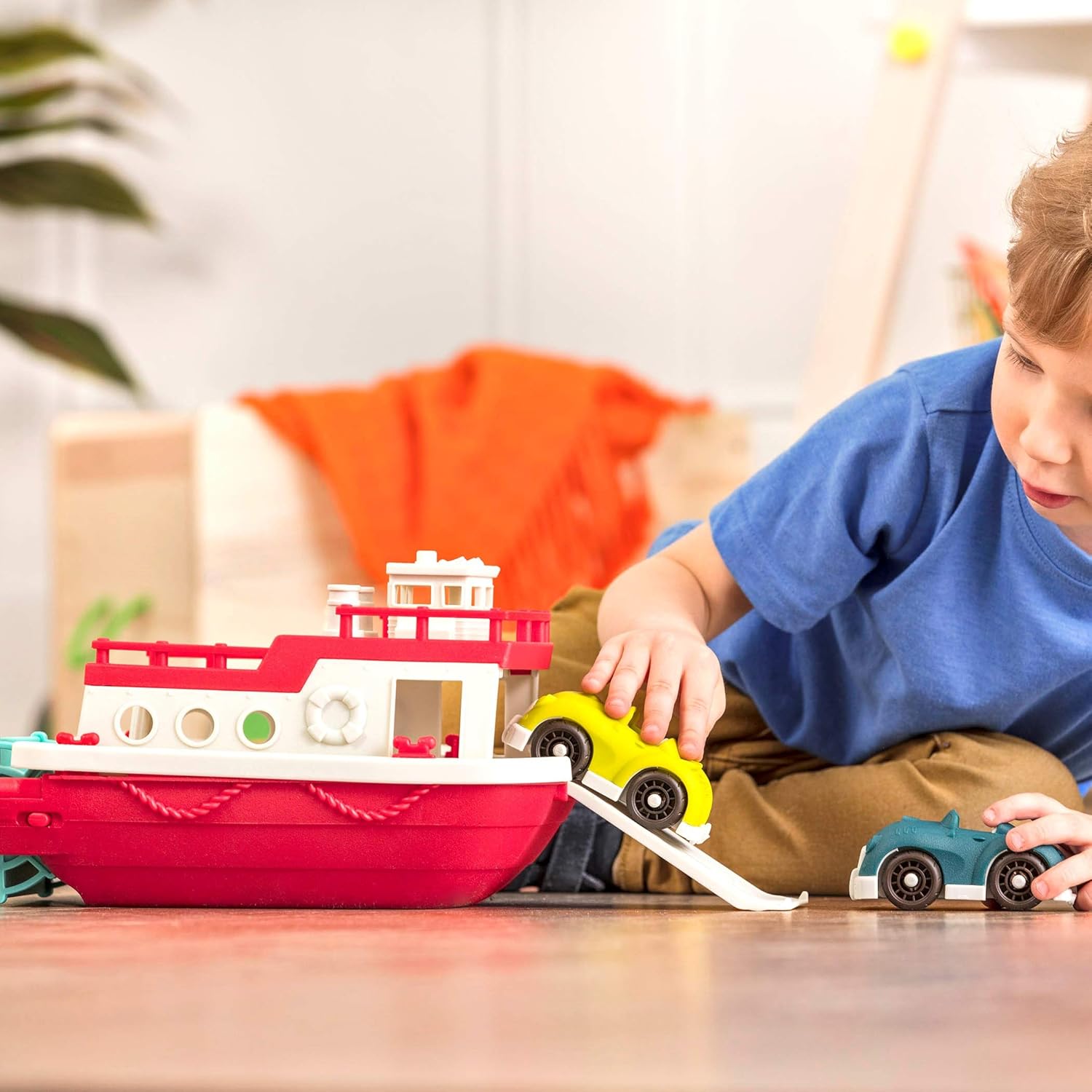 Wonder Wheels by Battat VE1059Z Ferry Floating Bath Toy Boat with Cars - Floating Playset for Toddlers 12 Months and Up 6