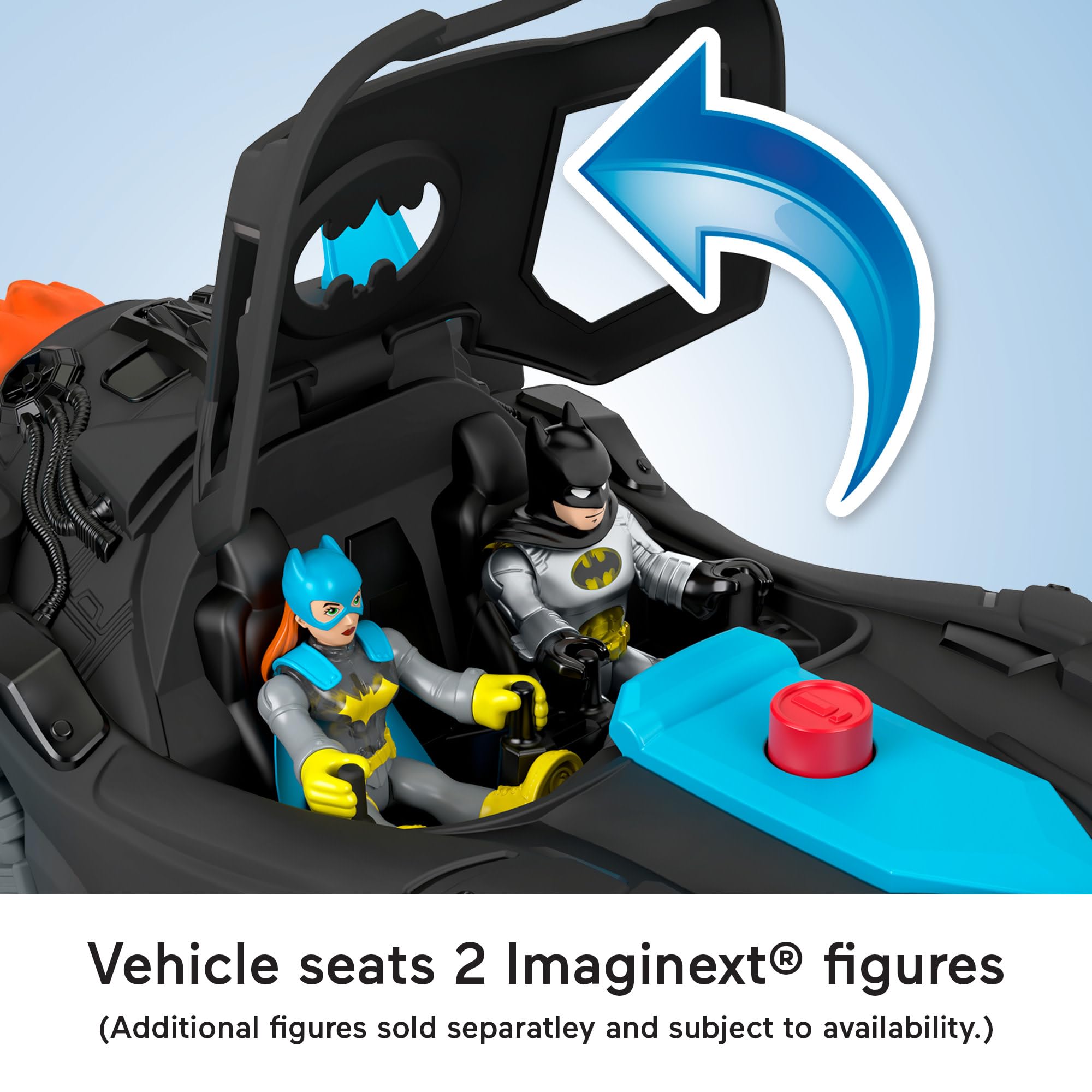 Fisher-Price Imaginext DC Super Friends Batmobile with Lights, Sounds & Projectile - Action Playset for Kids 3