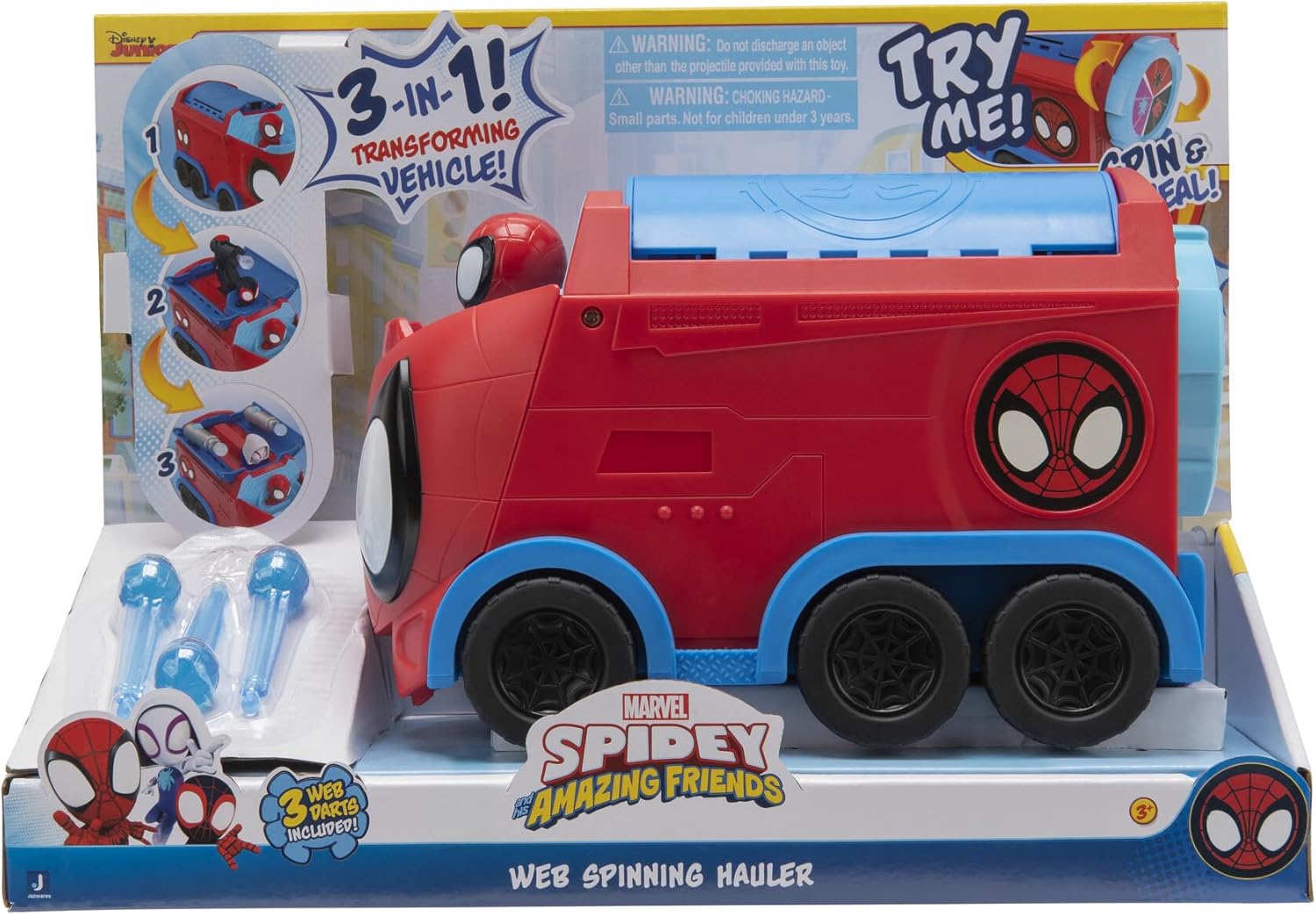 Spidey and Friends Web Spinning Hauler - 8-Inch 3-in-1 Transforming Vehicle 3