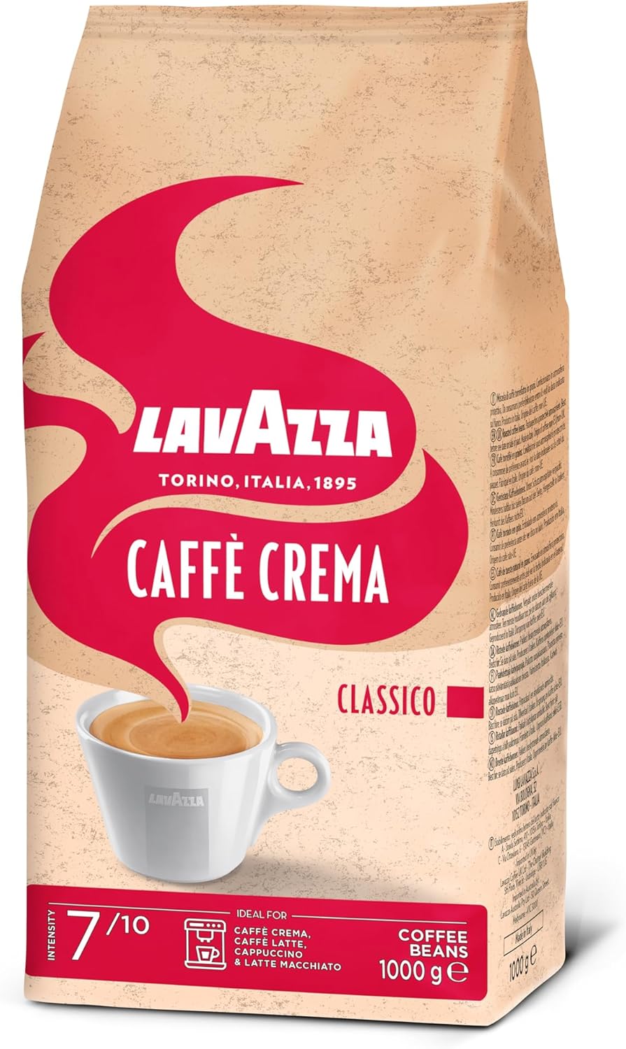 Lavazza Caffè Crema Classico - Roasted Whole Coffee Beans with Chocolate and Wood Notes