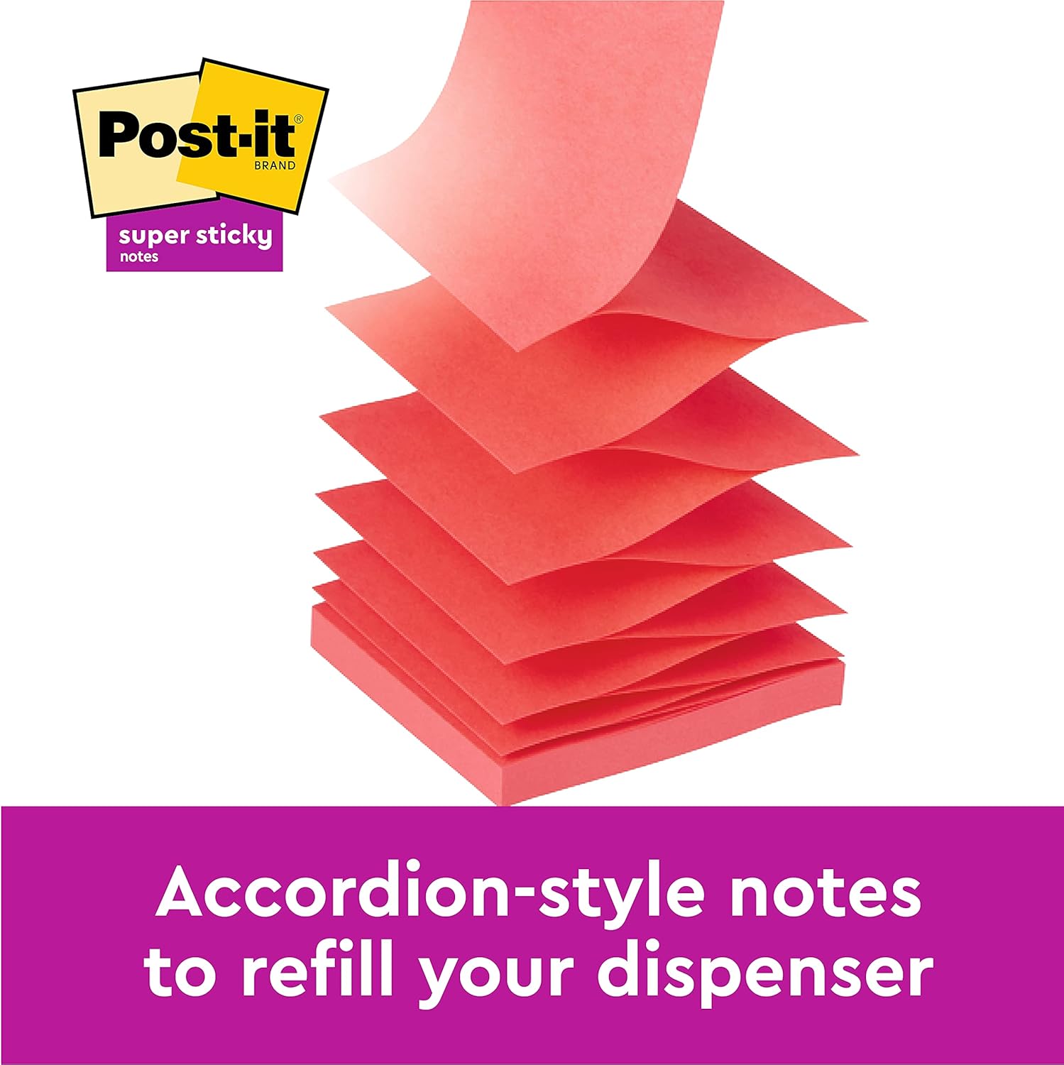Post-it Super Sticky Notes, Pack of 6 Pads, 90 Sheets/Pad, 76mm x 127mm, Ideal for Desk, Office, School and Memos, Miami Colour Collection 2