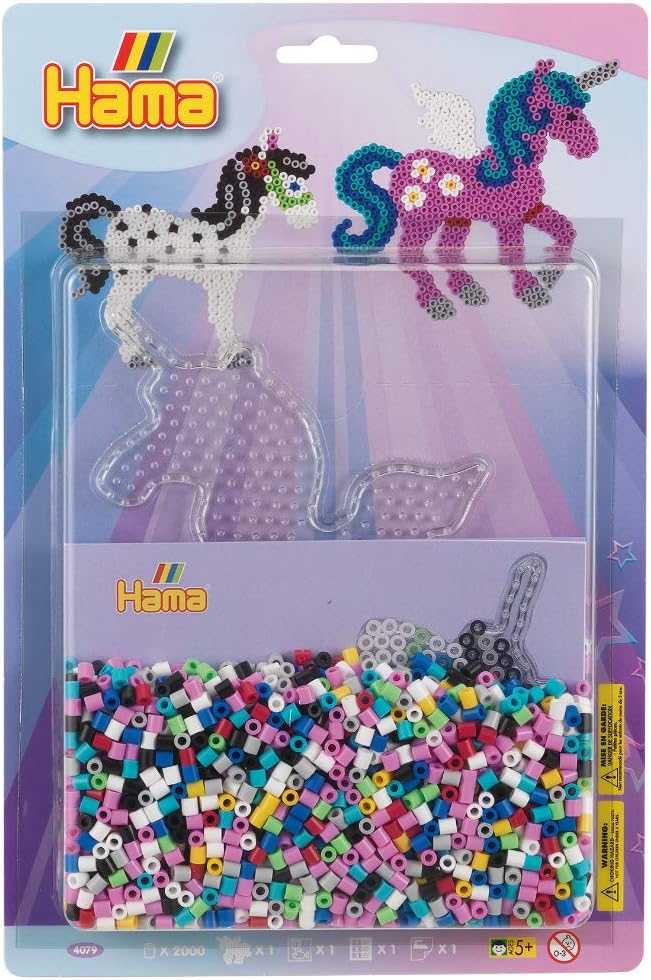 Hama Beads Unicorn Activity Kit - 1100-Piece Fuse Bead Craft Set for Kids