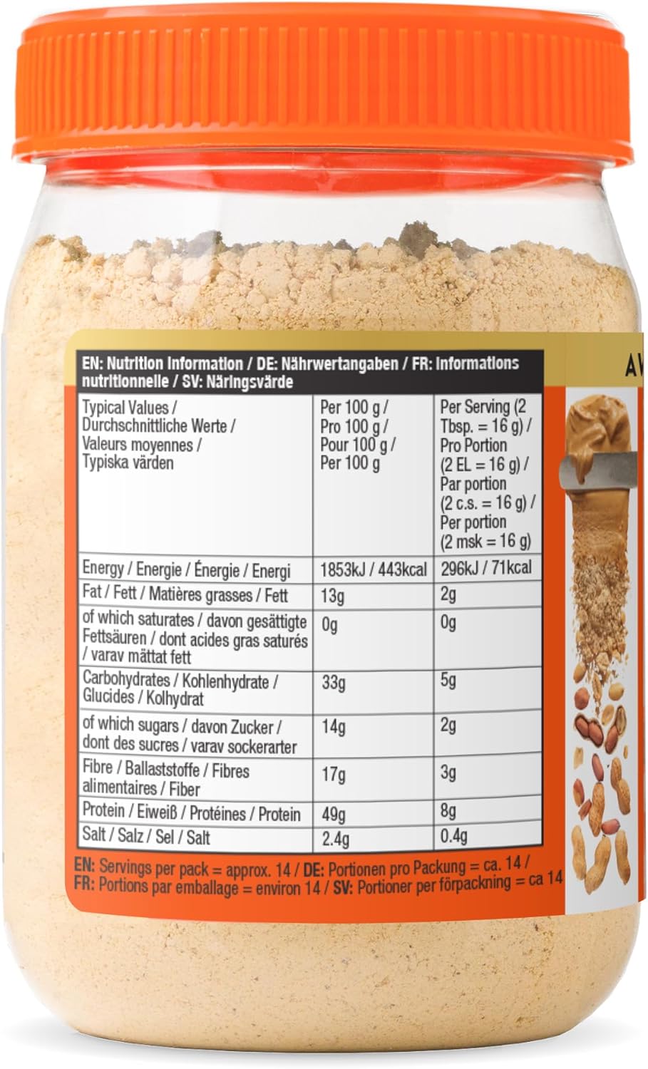 PBfit Peanut Butter Powder - 87% Less Fat, High Protein, Gluten Free, 225g 3