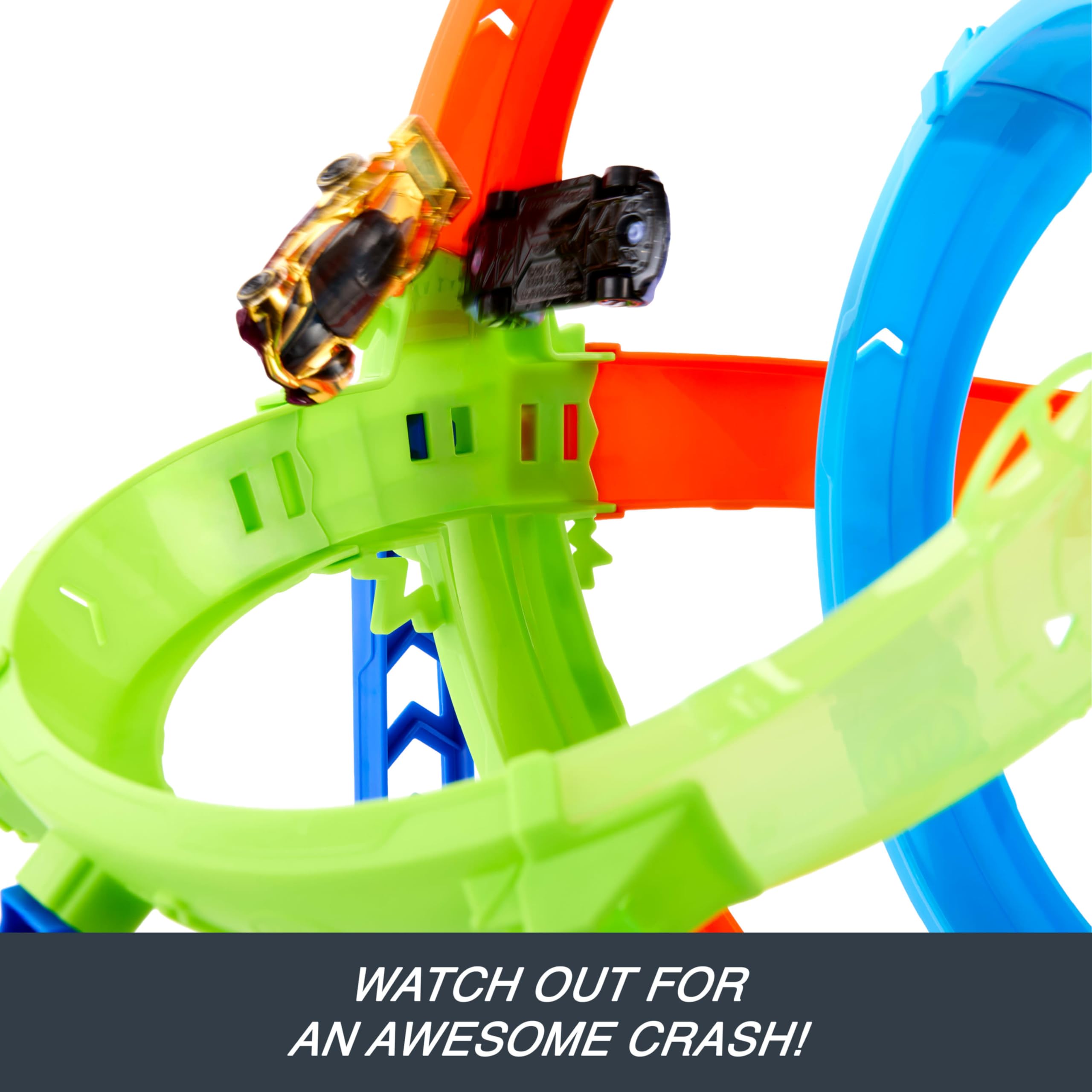Hot Wheels Stunt Tracks Rapid Launch Cyclone Track Set JHK73 | Multicolor | Ages 4+ 5