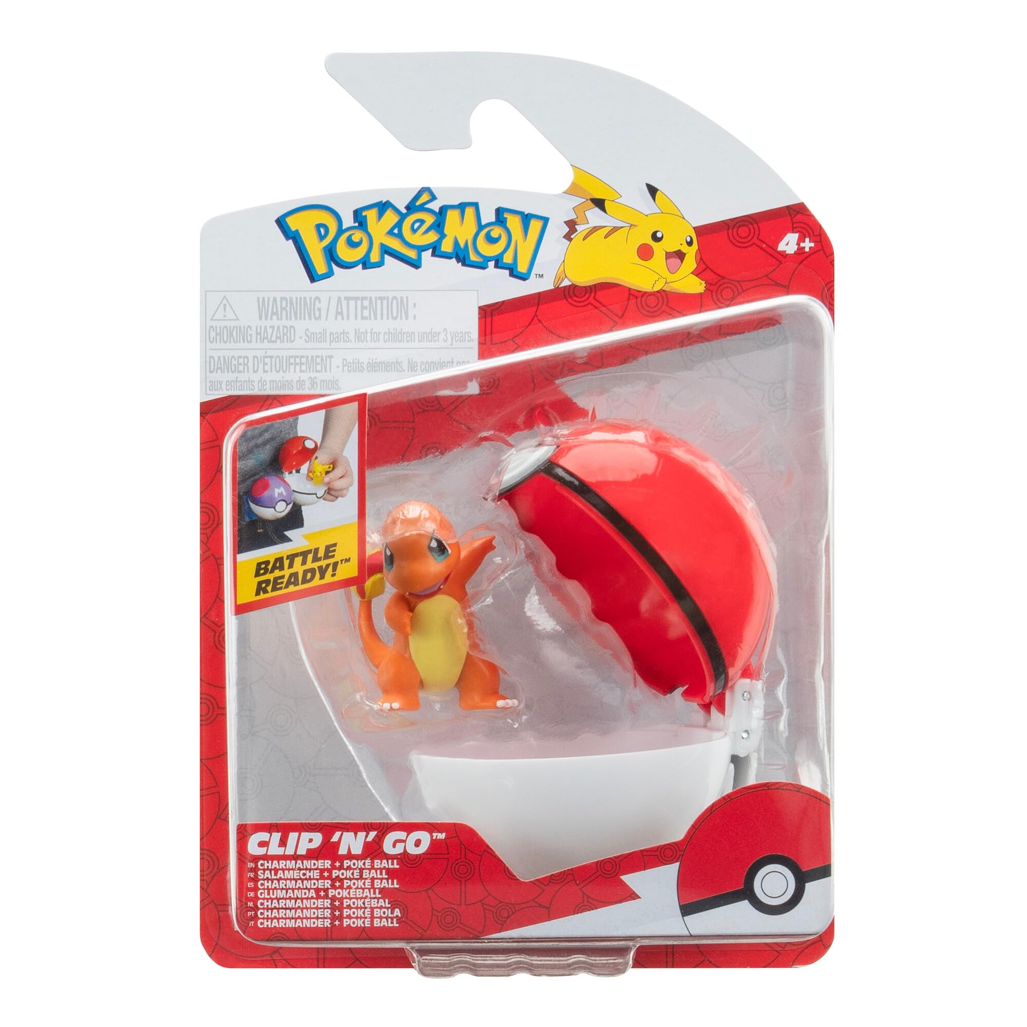 Pokémon Clip 'N' Go Charmander with Pokéball - Action Figure Playset for Kids