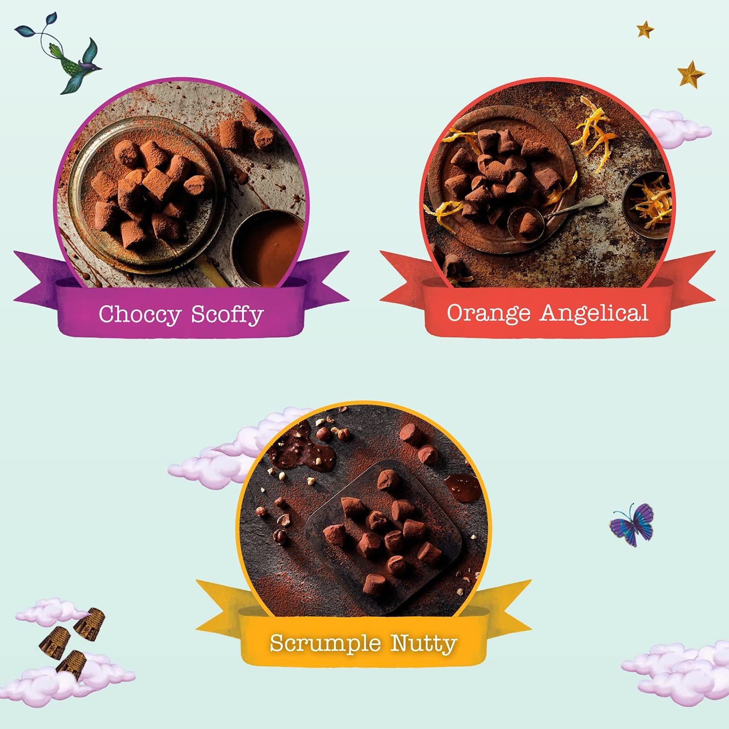 Monty Bojangles Taste Adventures Cocoa Dusted Truffles Assortment - 6 Flavour Luxury Chocolate Gift Box, 225g 4