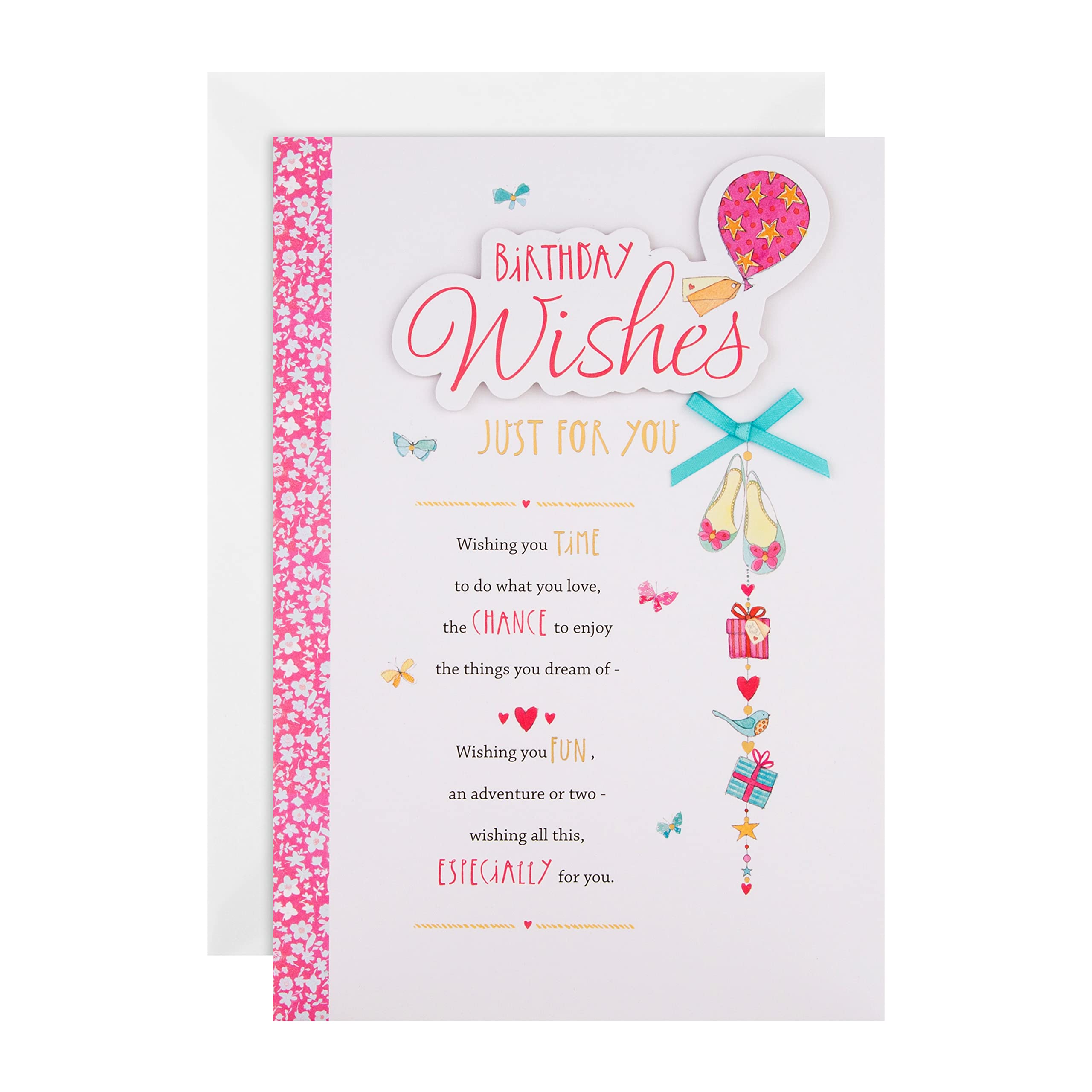 Hallmark Birthday Card - Classic Design with 3D Effect & Gold Foil Lettering