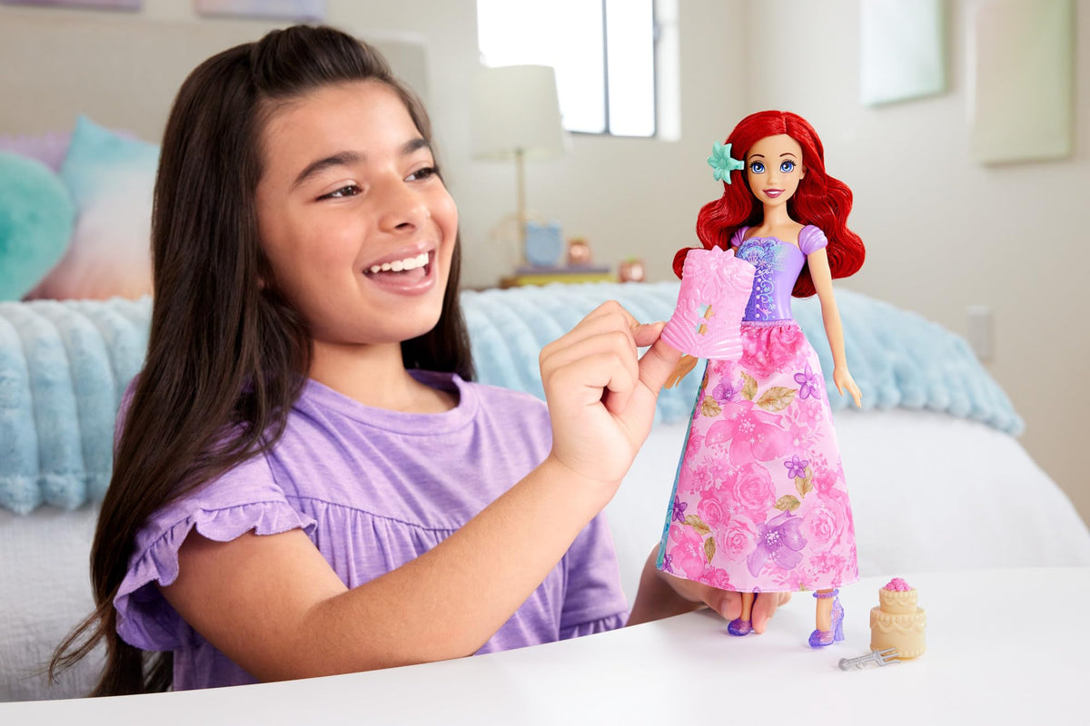 Disney Princess Ariel Spin & Reveal Fashion Doll Set - 11 Surprises, 11.4 inches