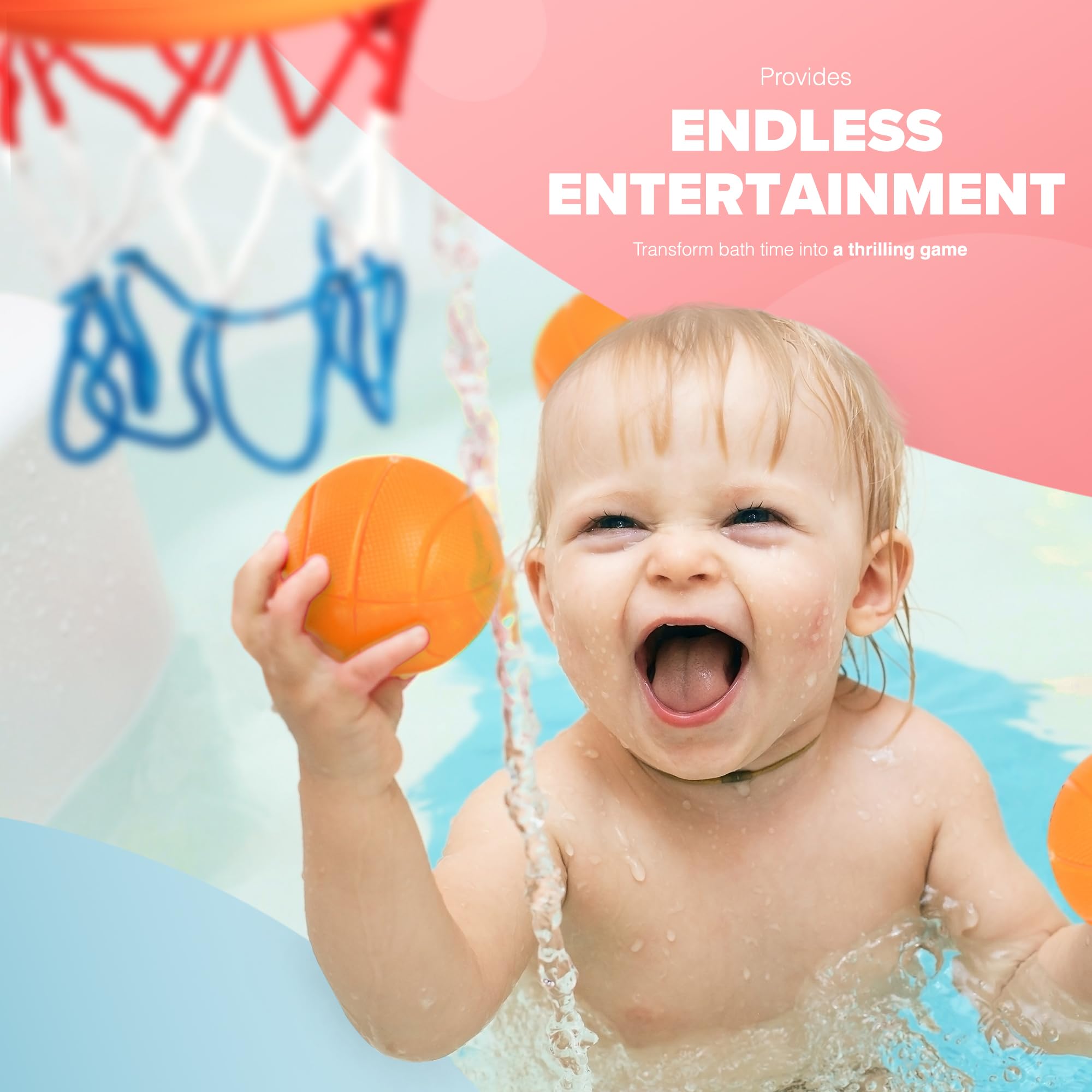 KIDOOLA Bath Basketball Hoop - Suction Cup Kids Bath Toy for Ages 3-8 4