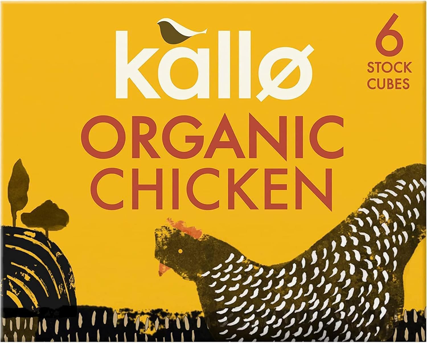 Kallo Organic Chicken Stock Cubes, Gluten Free & Lactose Free, No Artificial Additives, 90 Cubes (15 x 6)
