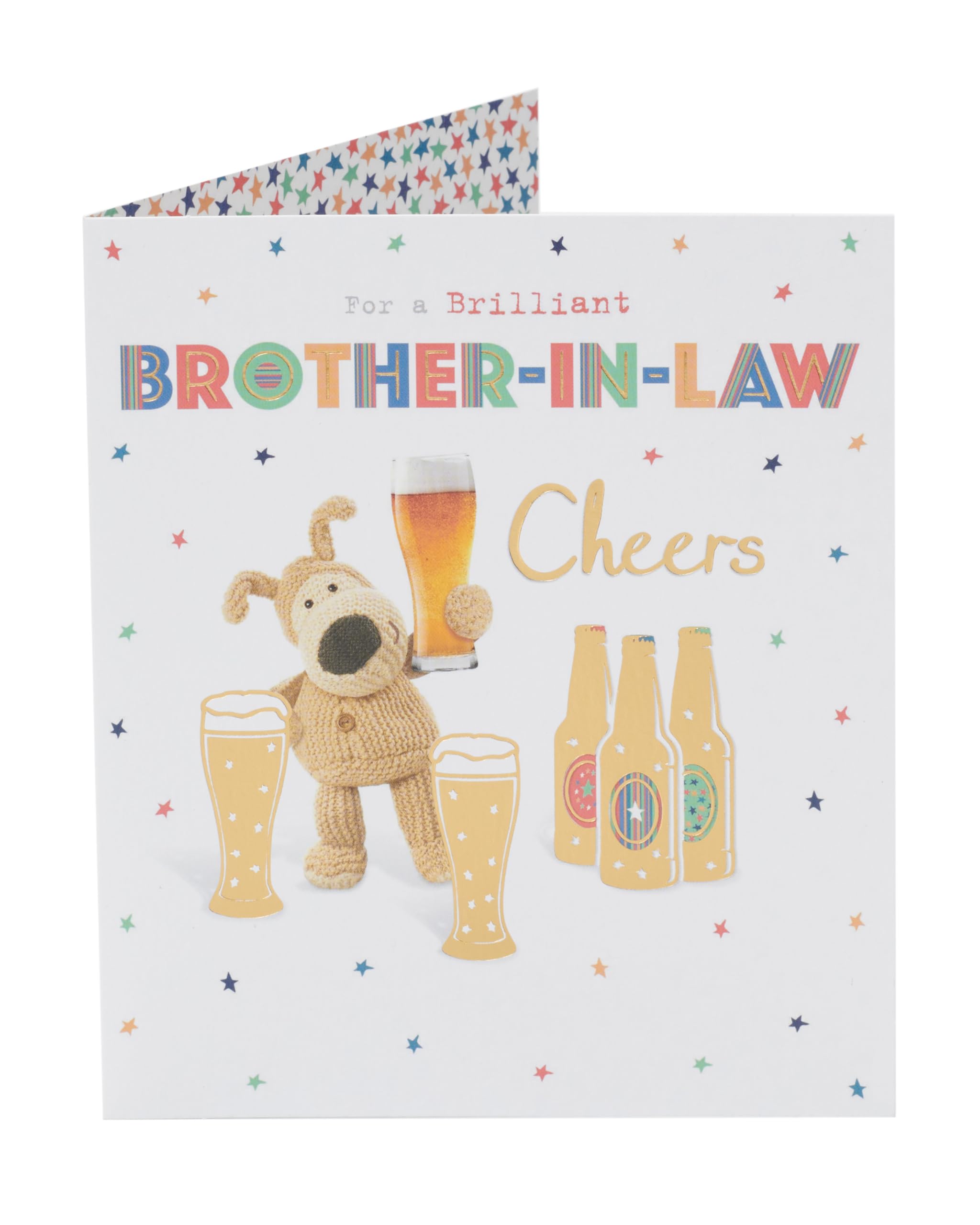 Boofle Birthday Card for Brother-in-Law with Gold Foil Detailing | 165 x 190 mm 5