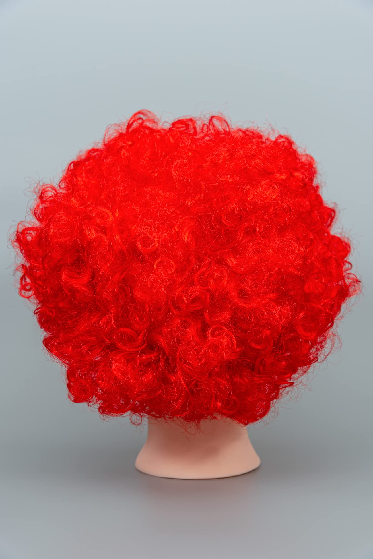 SHATCHI Red Curly Afro Wig for Fancy Dress, 70s Disco Costume, Unisex Party Accessory 5
