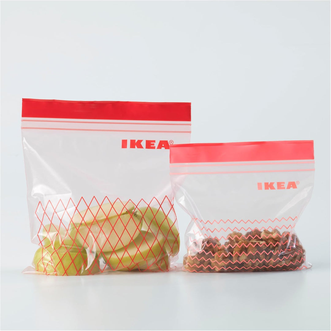 Ikea ISTAD Reusable Plastic Bag Pack, Red (Pack of 60)