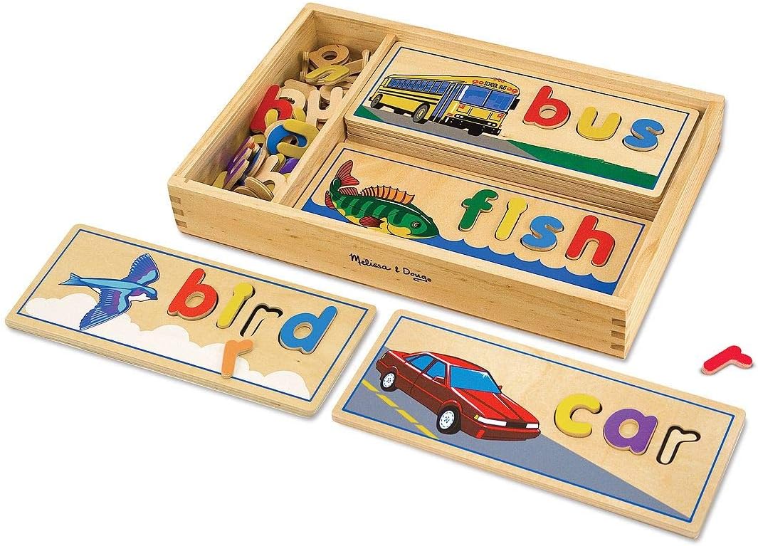 Melissa & Doug See & Spell Wooden Puzzle - Educational Learning Toy for Kids 4-6