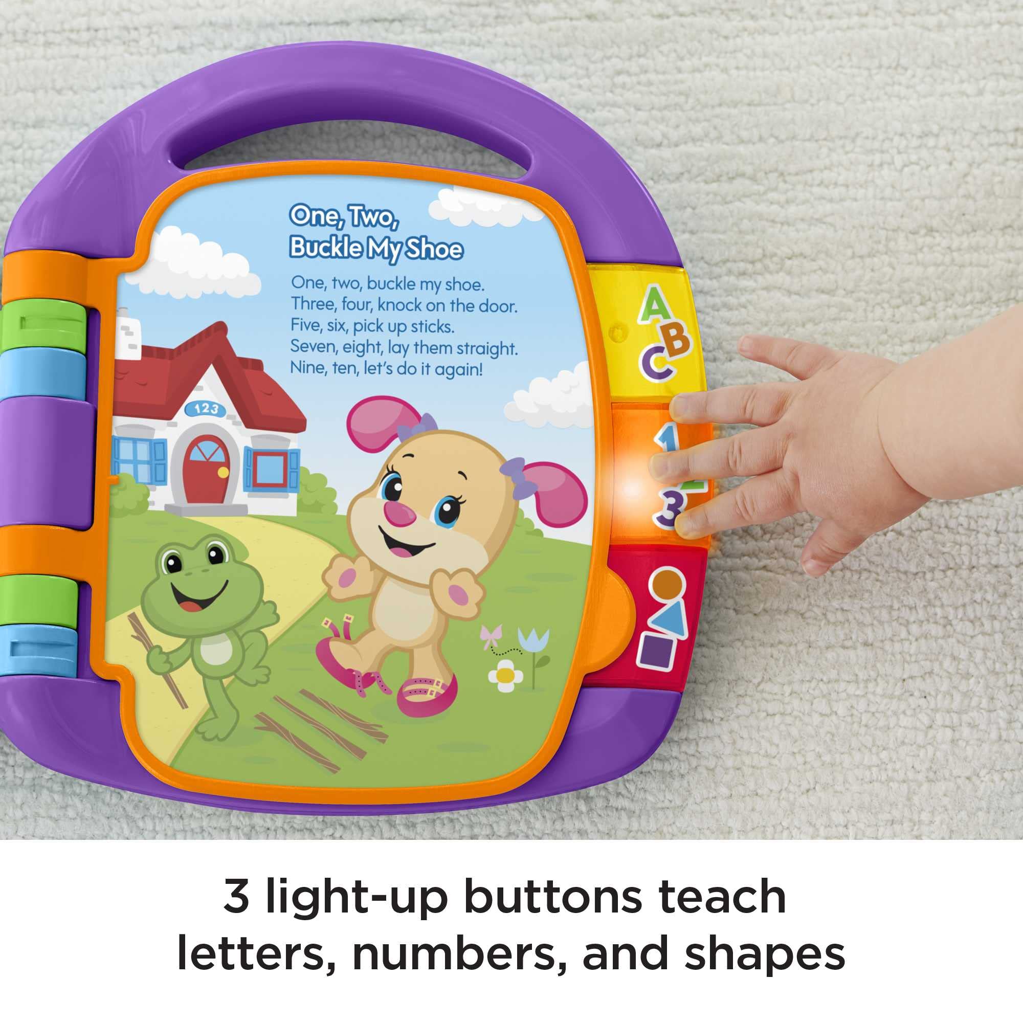 Fisher-Price „Laugh &amp; Learn“-Geschichtenbuch-Reime – Musikalisches, leuchtendes Lernspielzeug für Babys ab 6 Monaten 3