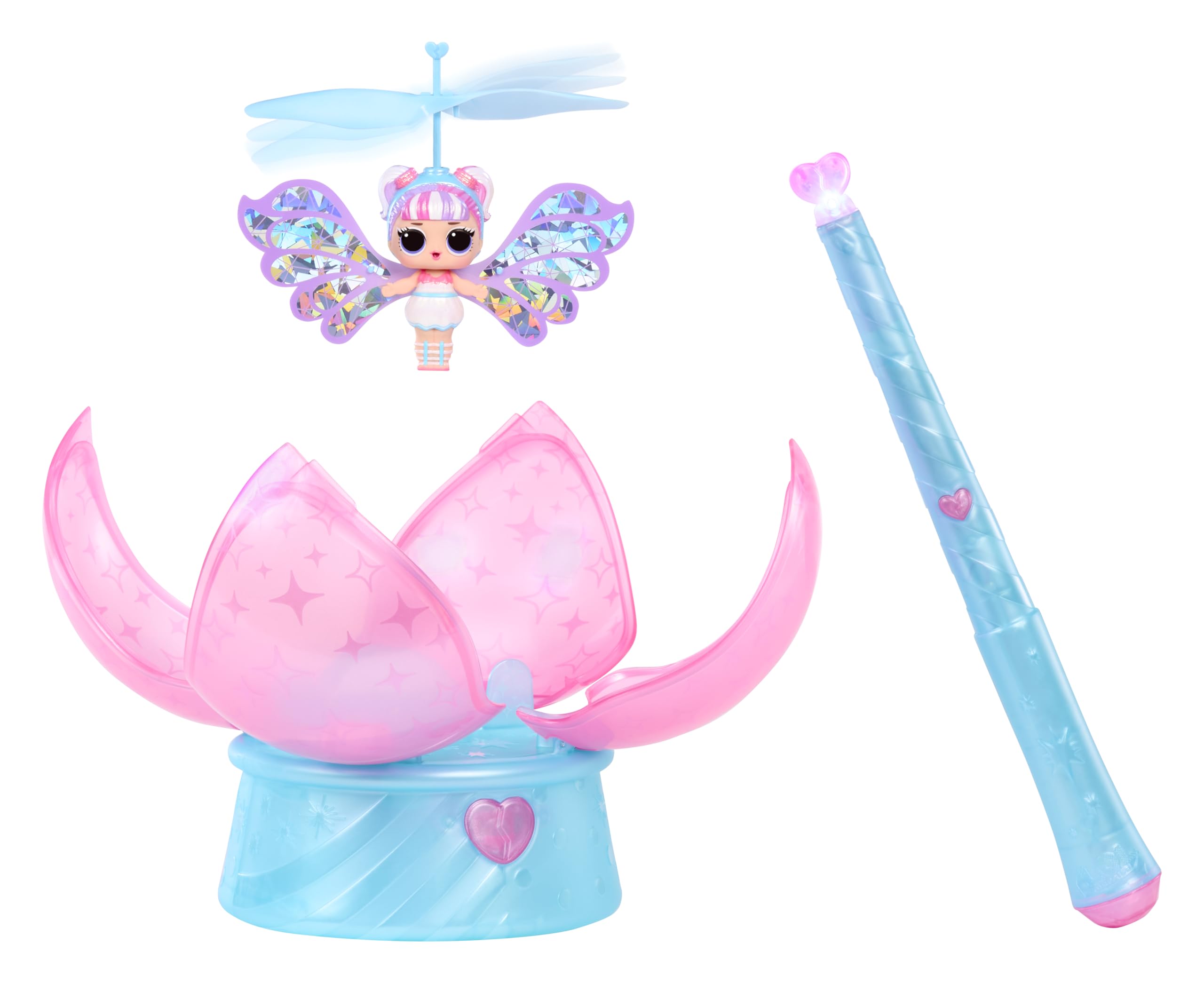 L.O.L. Surprise! Magic Flyers Fairies Tots - Snowflake - Flying Fairy Doll with Magic Wand, Flower-Shaped Packaging, Collectible Playset for Kids 8