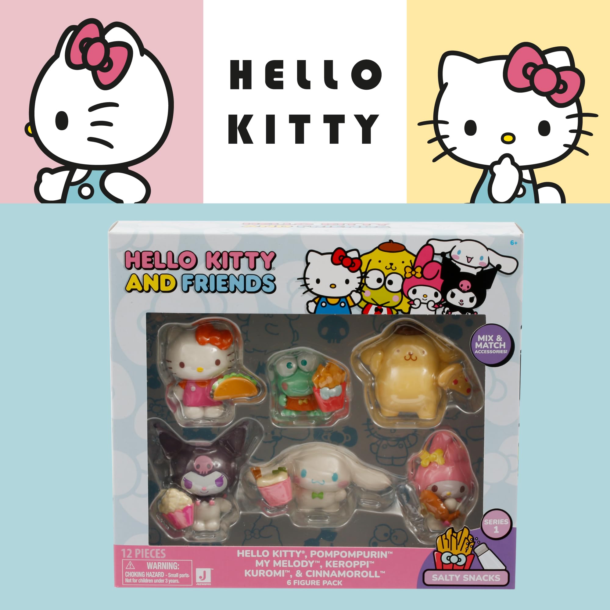 Hello Kitty 2-Inch Figure 6 Pack - Collectible Mini Figures Set with Unique Outfits 8