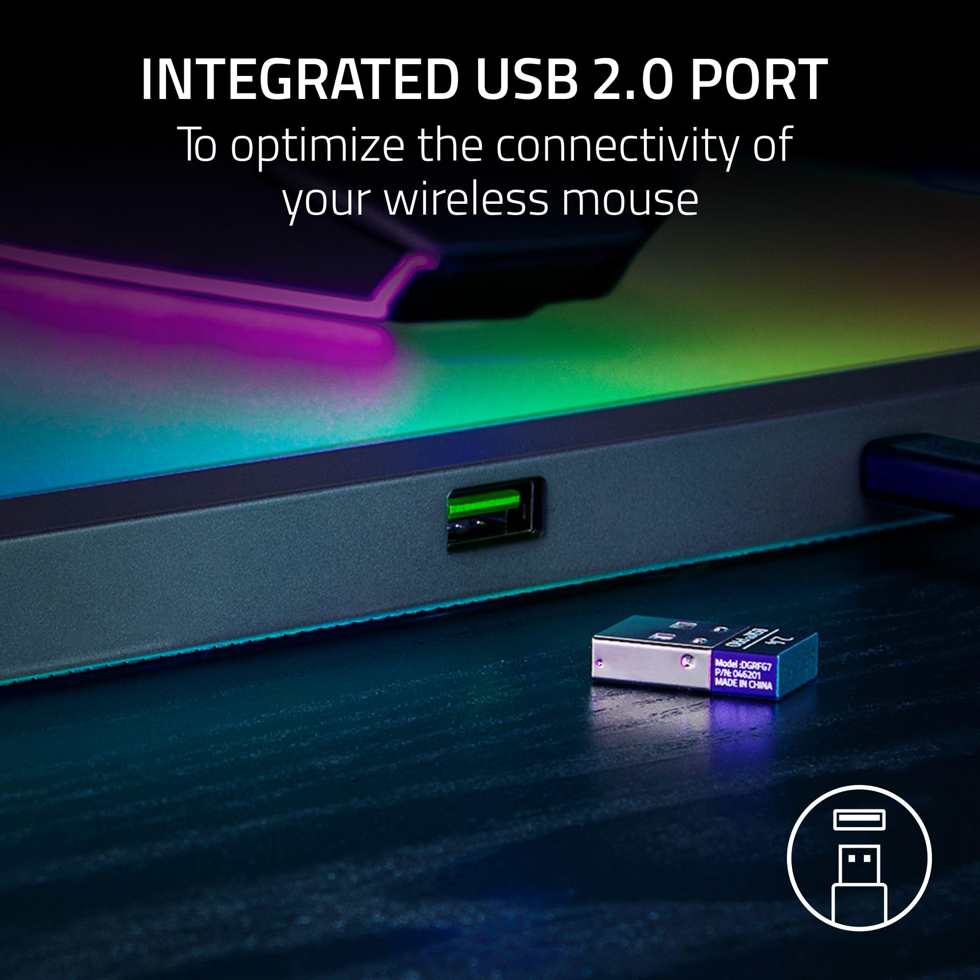 Razer Firefly V2 Pro - RGB Backlit Gaming Mouse Mat with 15-Zone Chroma Lighting & Integrated USB Port 4