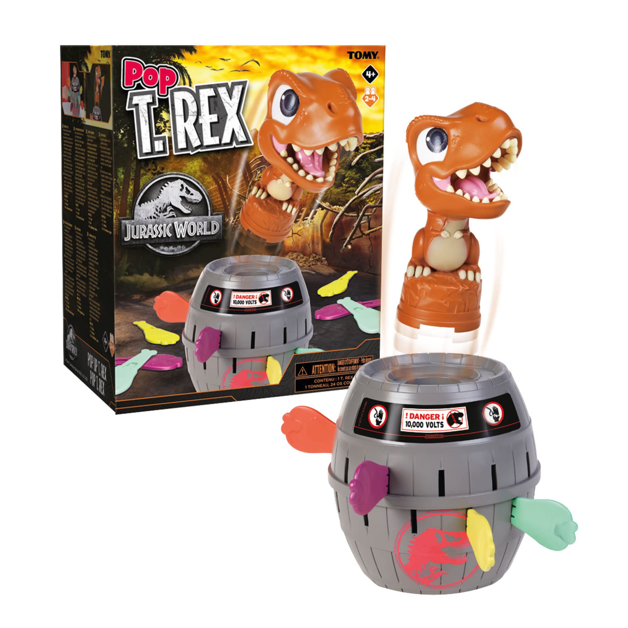 TOMY Pop Up Trex Classic Children's Action Game - Family Board Game for Kids 4+