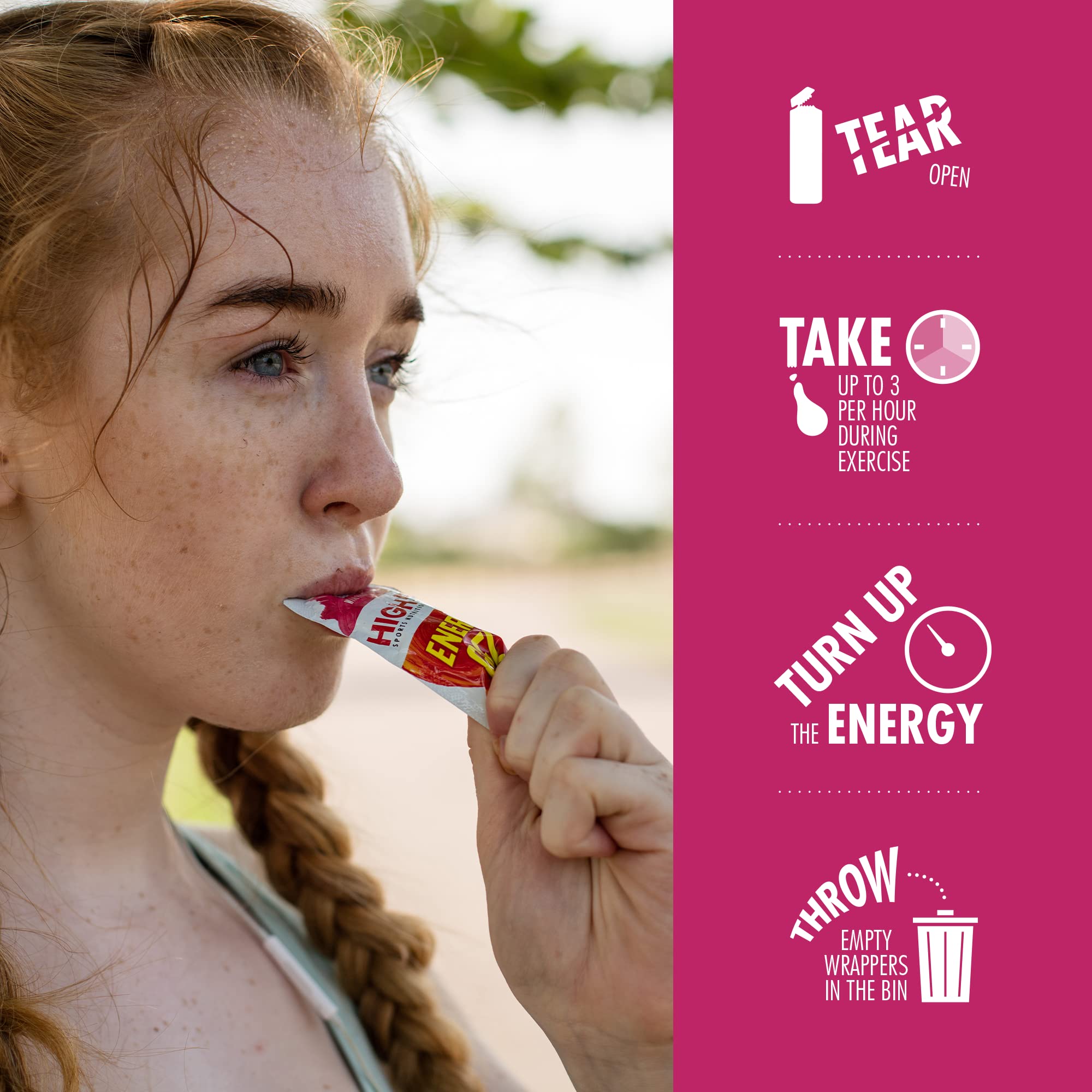 HIGH5 Caffeine Energy Gels - Quick Release Sports Gels to Power Muscles for Peak Performance - Natural Fruit Juice - On The Go Energy Boost for Running, Cycling and Endurance 4