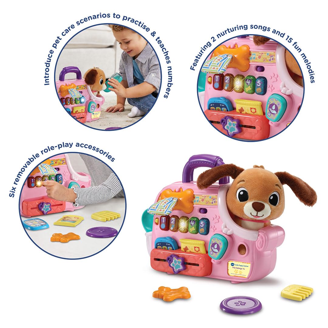 VTech Baby Cutie Puppy Carrier - Interactive Role-Play Toy for Toddlers 9M+