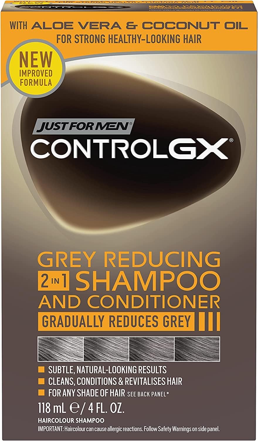 Just For Men Control GX 2-in-1 Shampoo and Conditioner for Grey Hair Reduction (160g)