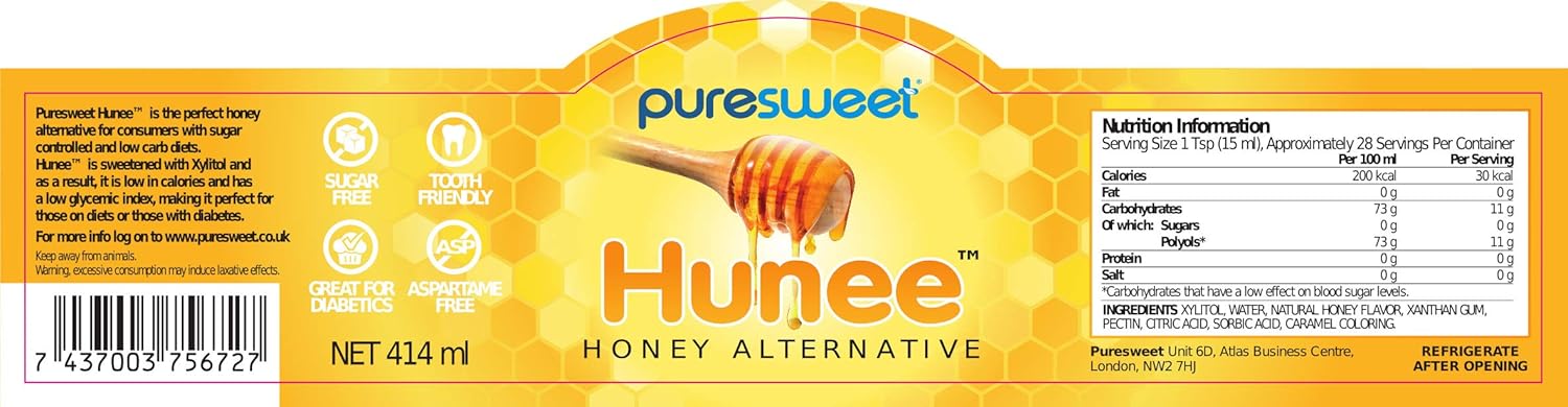 Puresweet Hunee® 100% Natural Honey Alternative 414ml | Sugar Free, Vegan, Keto Friendly