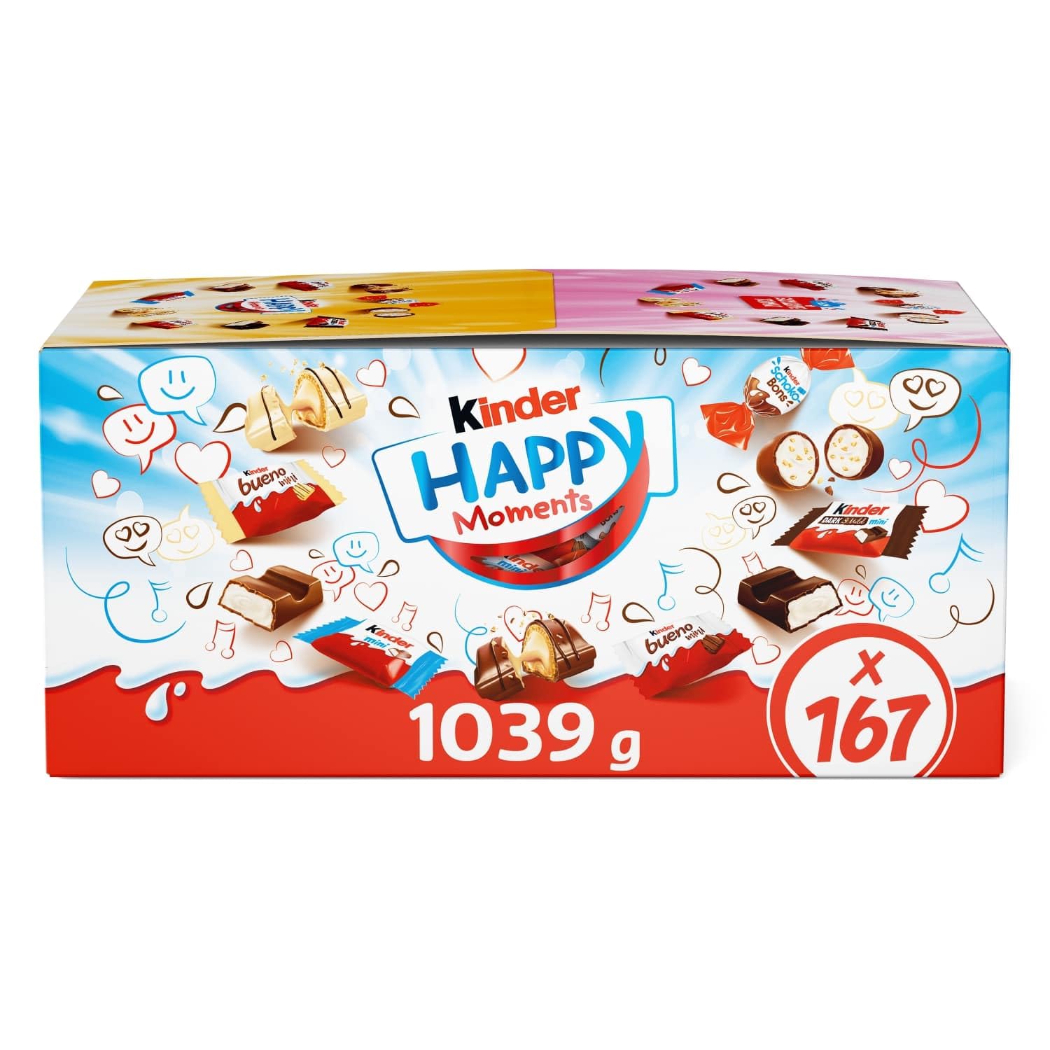 Kinder Happy Moments Exclusive Chocolate Gift Box - 1kg Bulk Share Pack with Assorted Minis