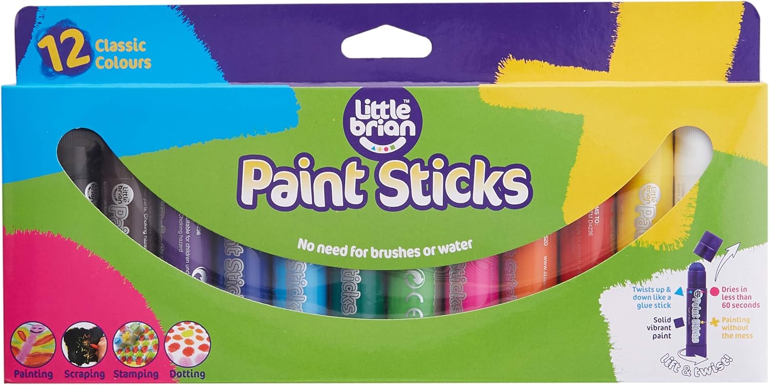 Little Brian Paint Sticks - Mess-Free Kids Painting Set for Creative Play