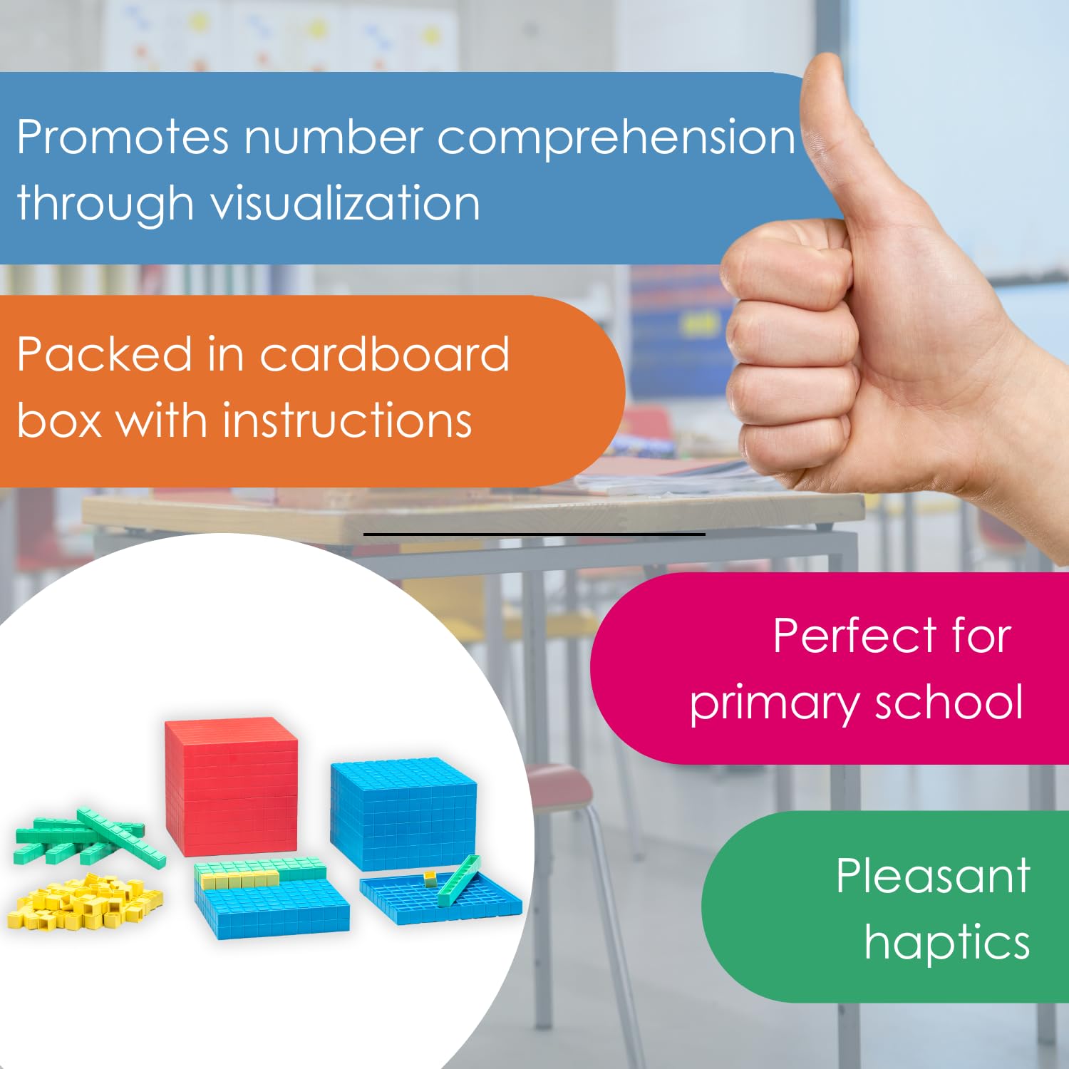 WISSNER Base Ten Set - Educational Math Learning Toy for Kids 3+ 11