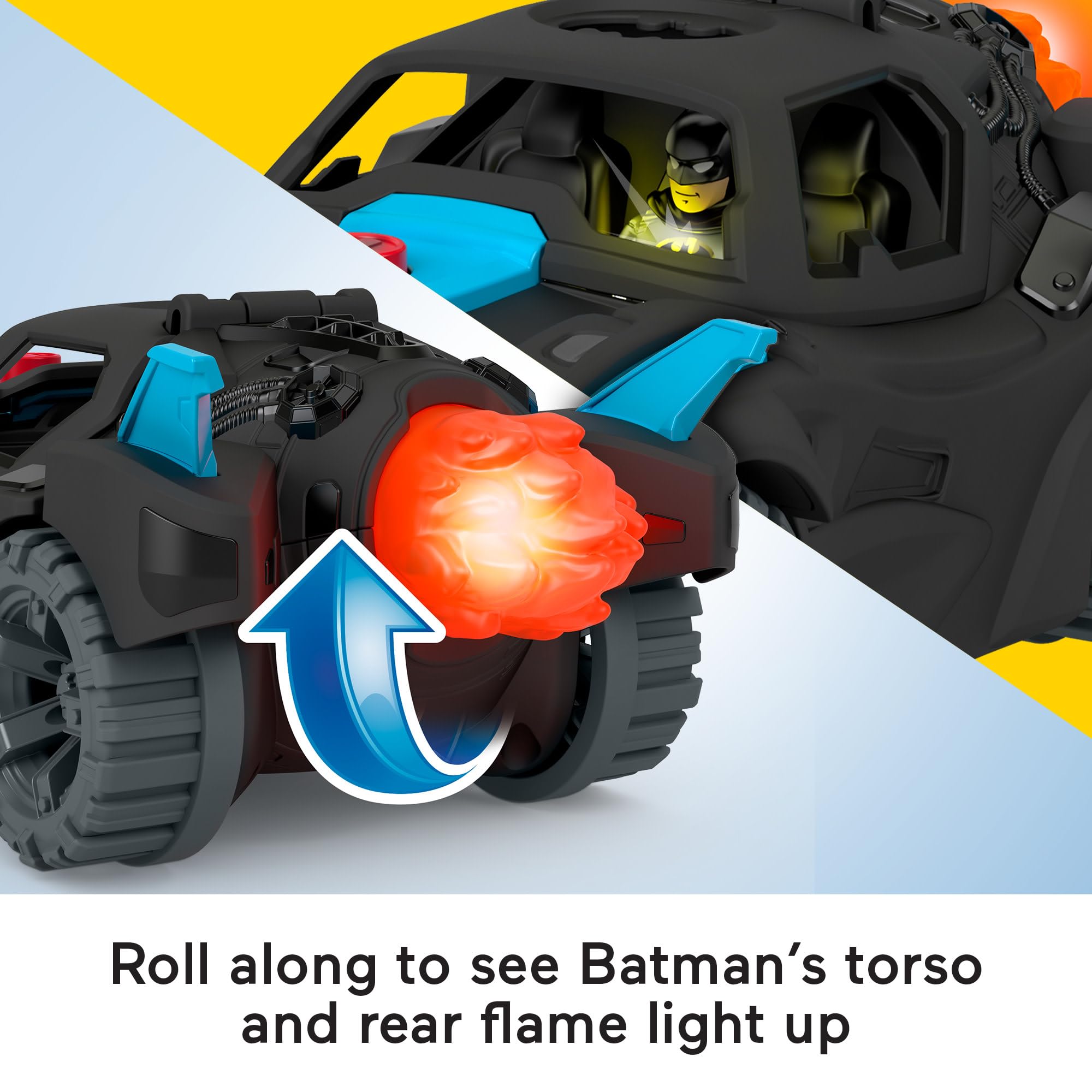 Fisher-Price Imaginext DC Super Friends Batmobile with Lights, Sounds & Projectile - Action Playset for Kids 4