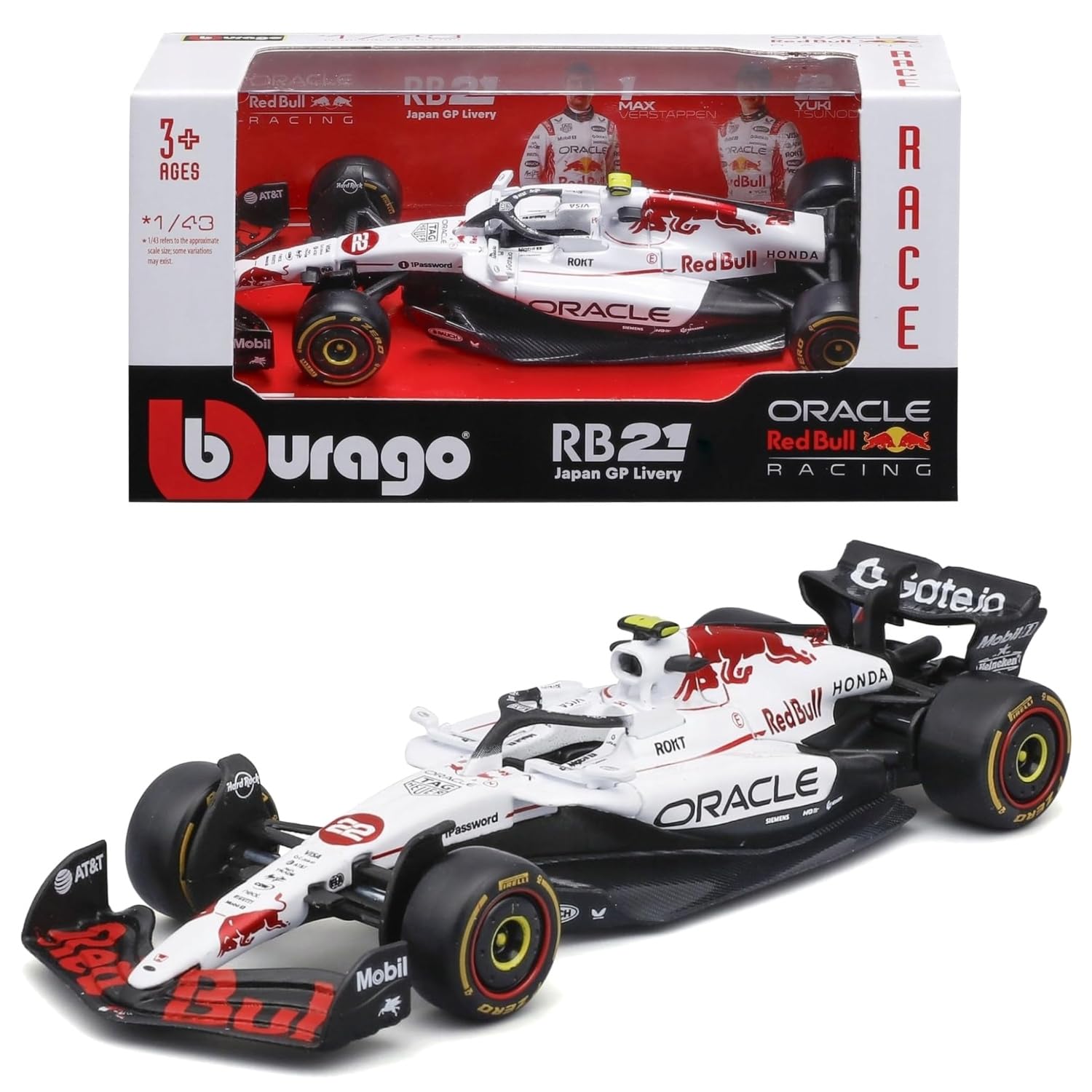 Bburago Red Bull Racing RB21 Yuki Tsunoda 1:43 Scale Die-Cast Model Car