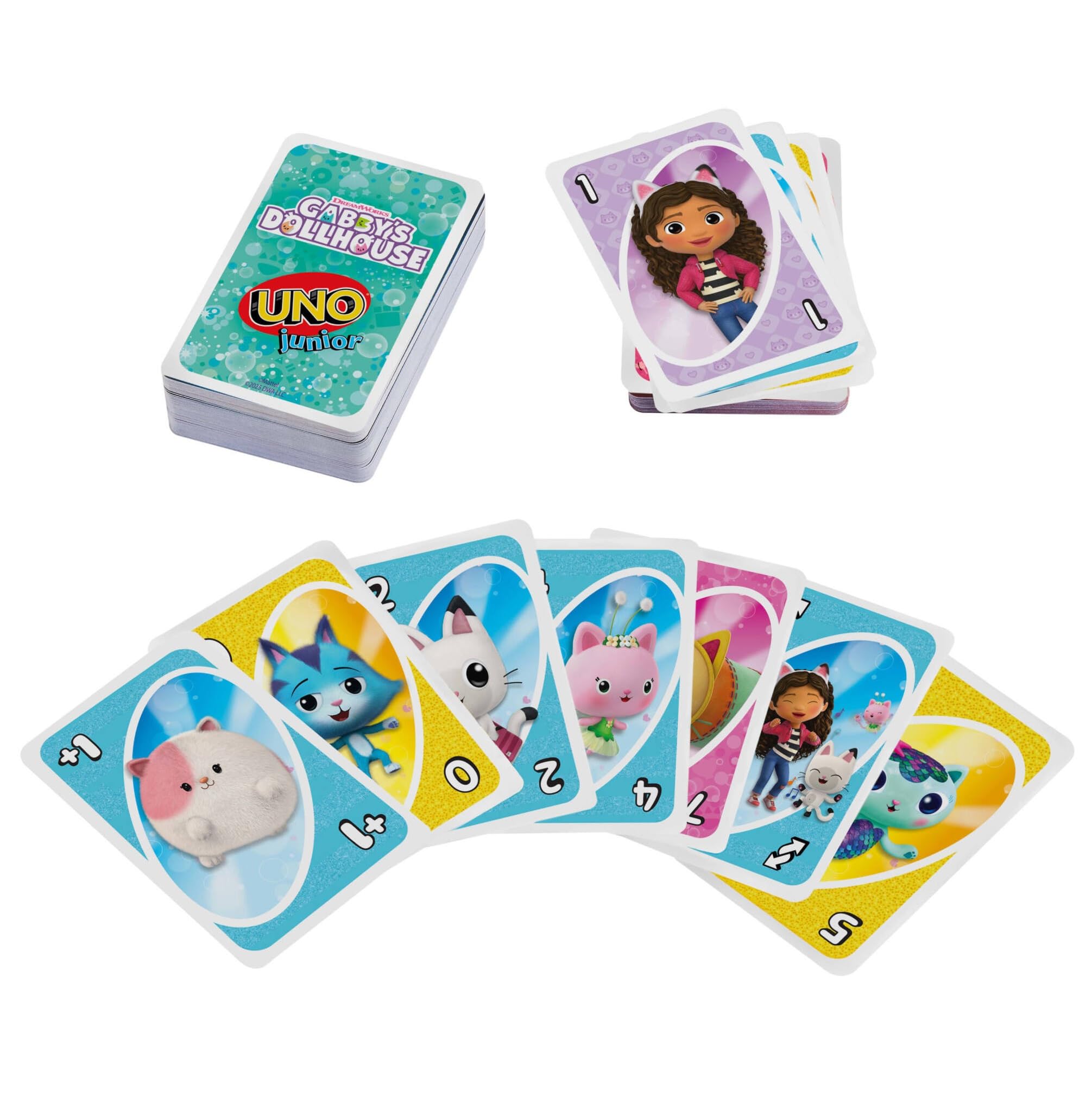 Mattel Games UNO Junior Gabby's Dollhouse Card Game for Kids and Family 3