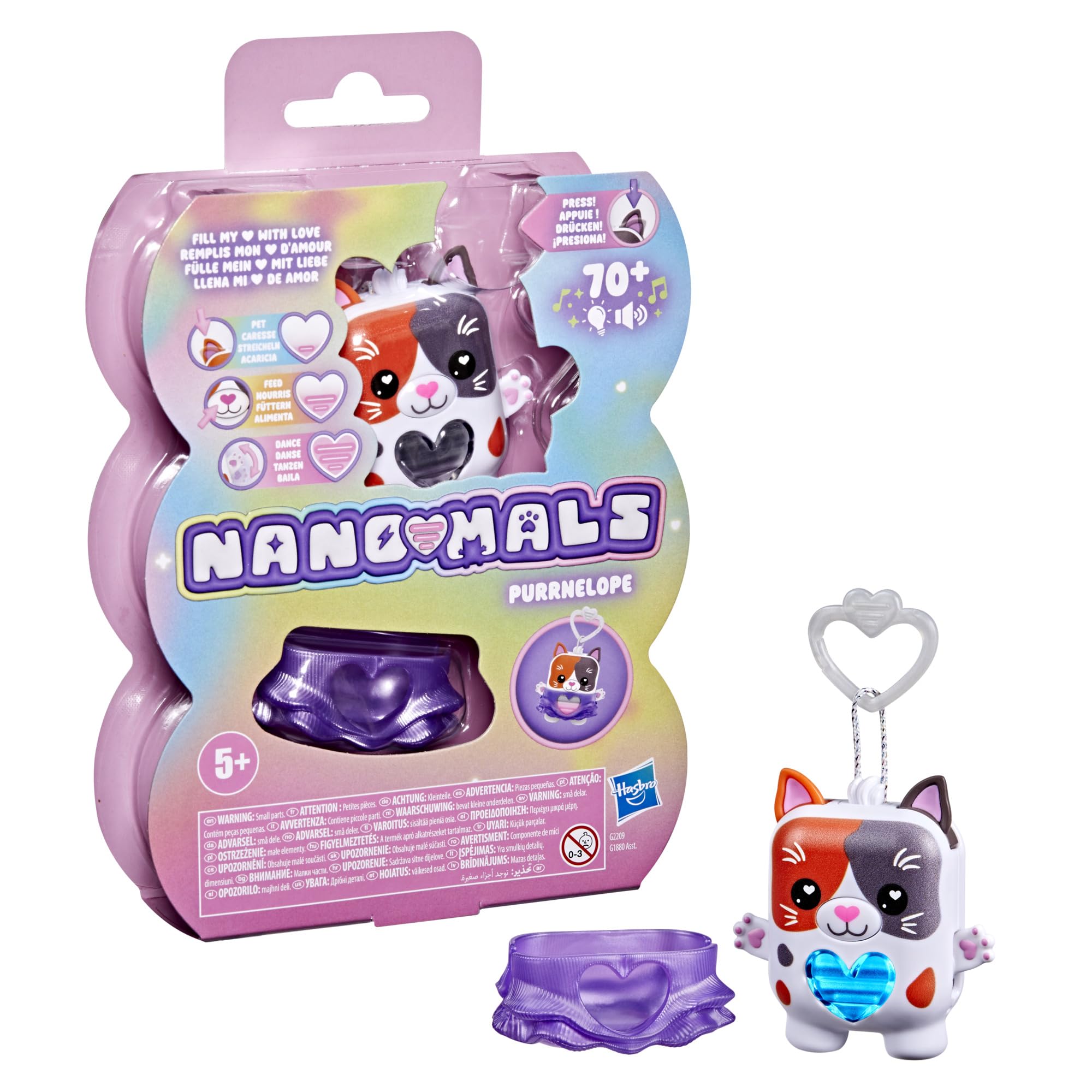 Hasbro Nano-Mals Purrnelope the Calico Kitty - Electronic Fidget Pet for Kids 5+ 17