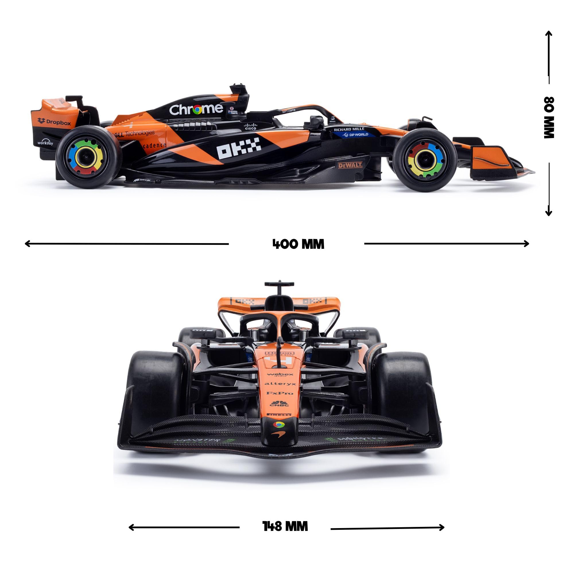 McLaren MCL38 RC Car - 1:14 Scale 2.4GHz Remote Controlled F1 Vehicle for Kids & Collectors 13