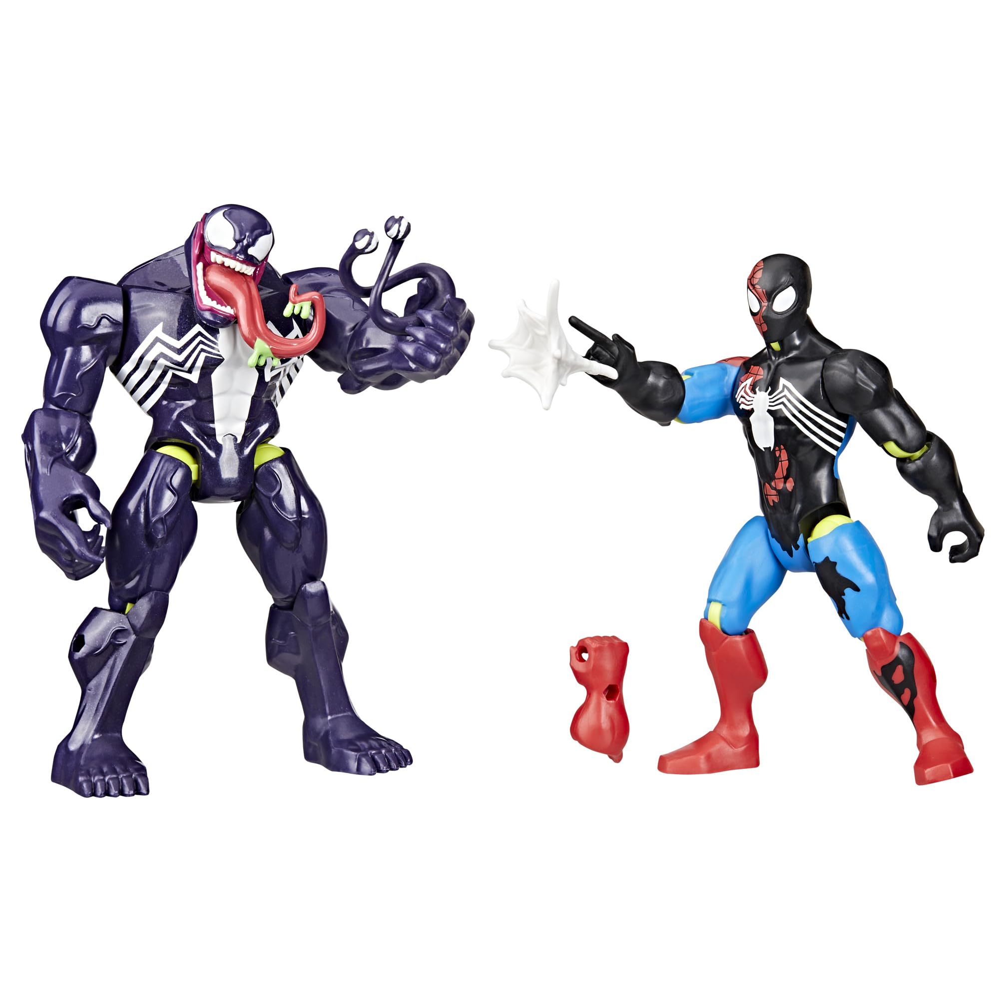MixMashers Marvel Venom vs. Venomized Spider-Man Action Figure Set - Customizable Super Hero Toys for Kids