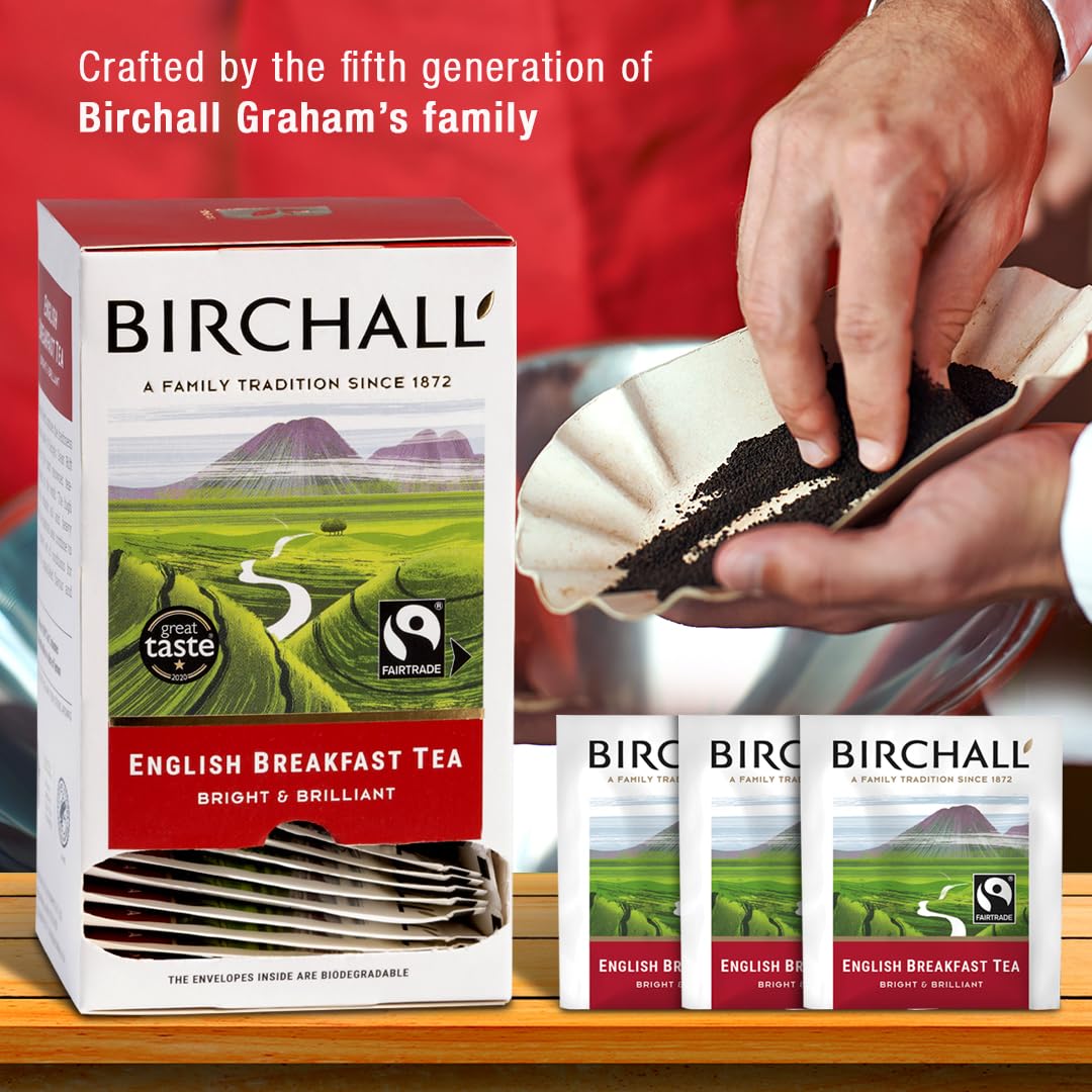 Birchall English Breakfast Tea Bags, 100% Fairtrade, Hand-Picked Black Tea from East Africa 12