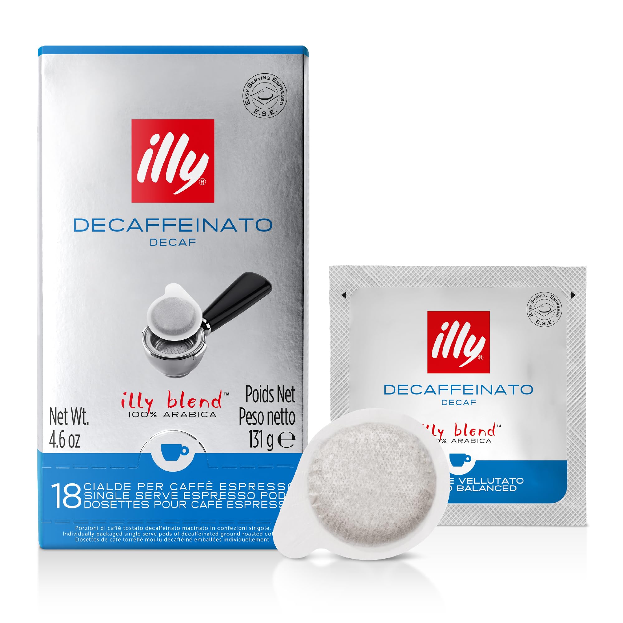 illy Coffee - Decaf Medium Roast ESE Pods | 100% Arabica | 18 Count