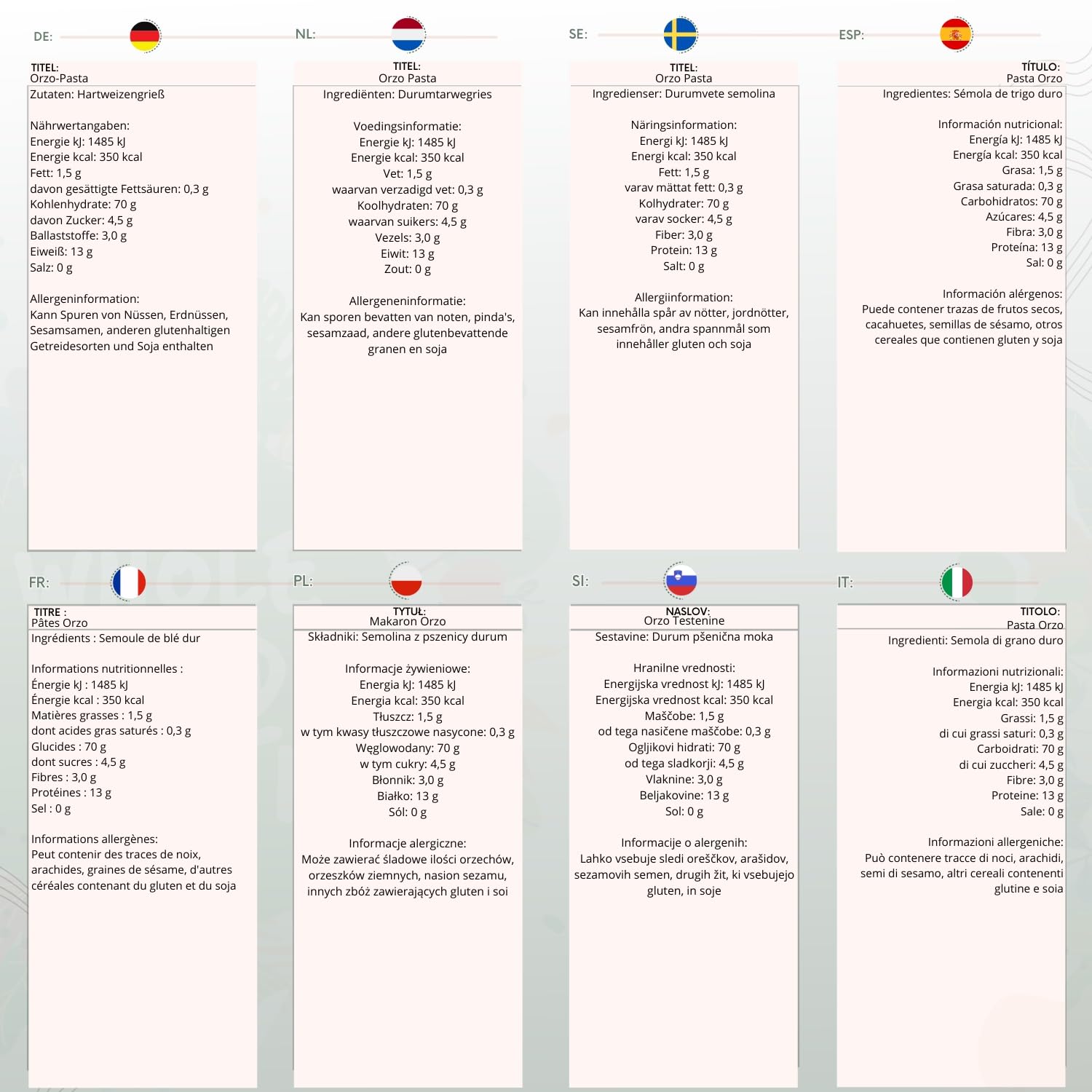 Wholefood Earth Orzo Pasta 1 kg - GMO-Free Short-Cut Rice-Shaped Pasta 4