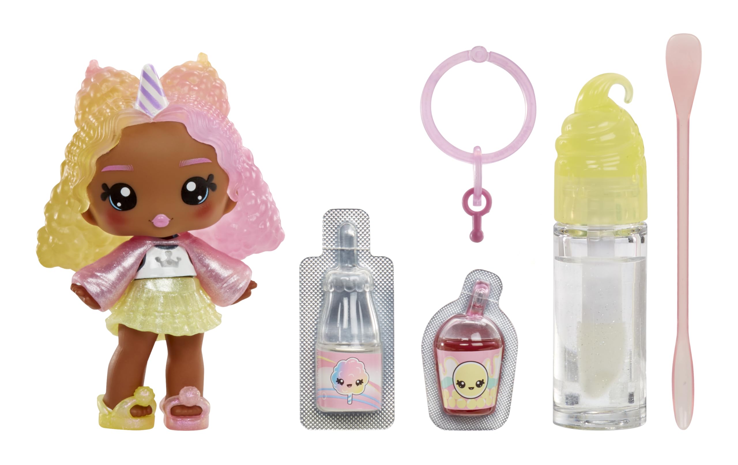 Yummiland Nia Candy Fluff Doll - DIY Lip Gloss Kit with Scented Character & Customizable Fashion