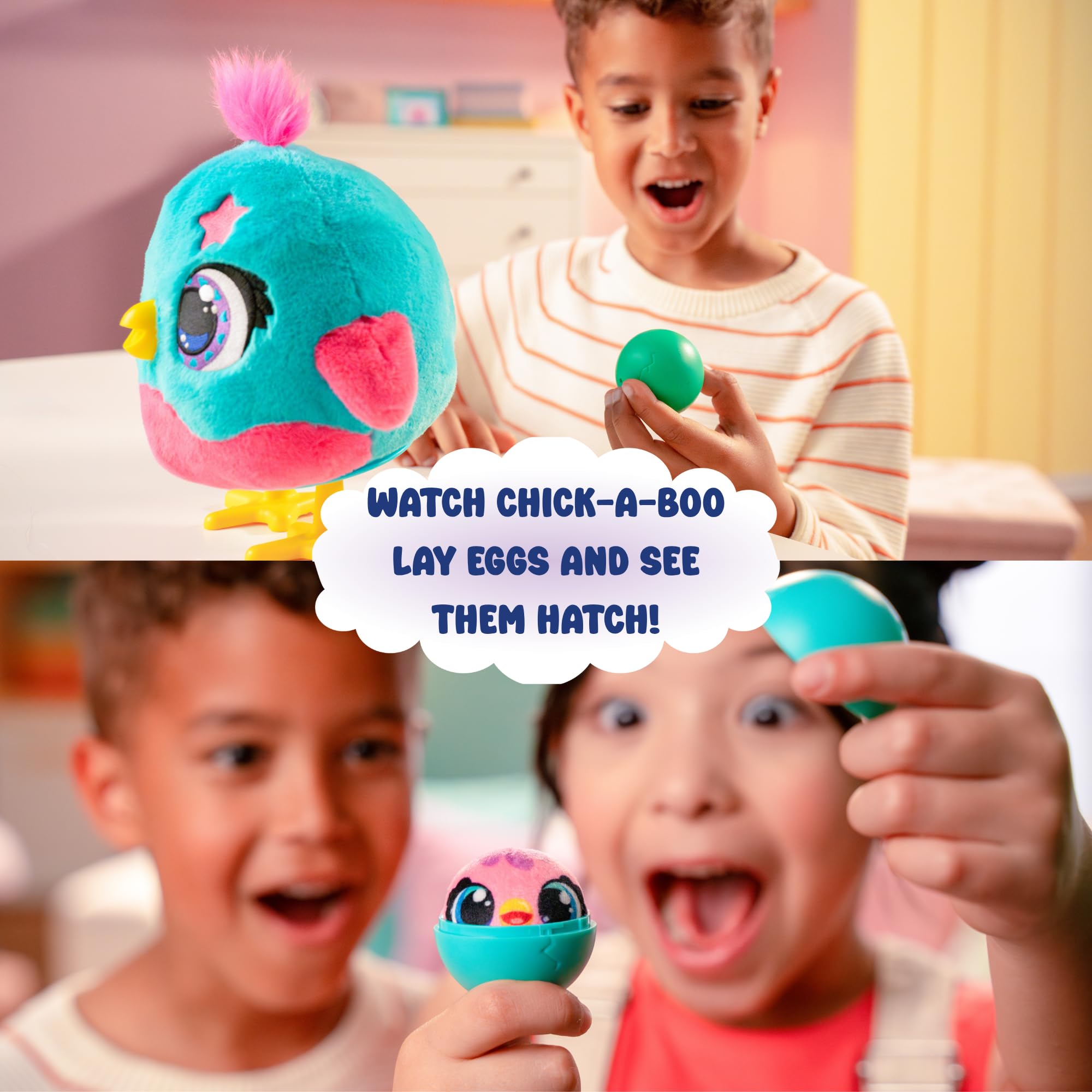 Chick-A-Boo Interactive Electronic Chicken Toy - Singing, Dancing & Egg-Laying Plush - Funtasy Family