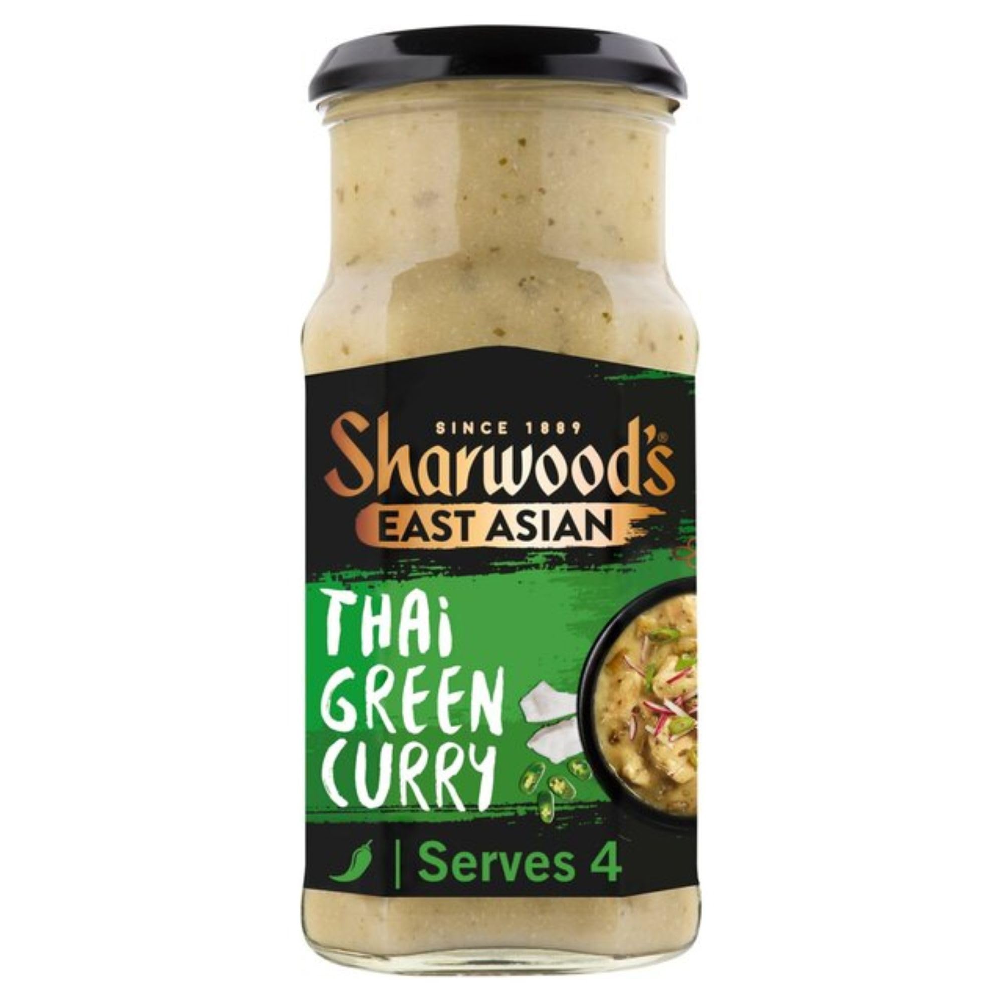 Sharwood's Thai Green Curry Sauce - Coconut Milk, Lemongrass & Green Chilli | 415g Jar 1
