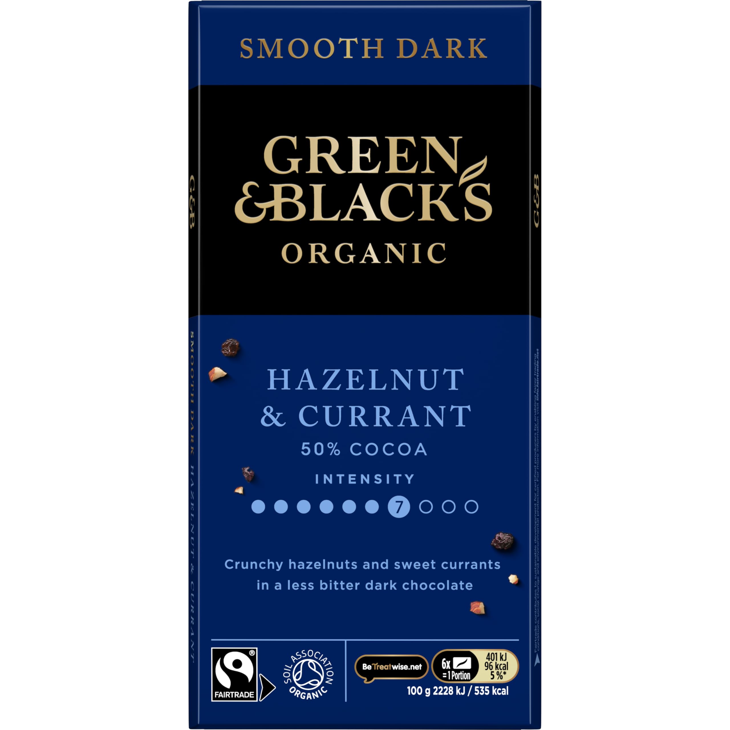 Green & Black's Organic Hazelnut & Currant Dark Chocolate Bar, 50% Cocoa, 90g 2