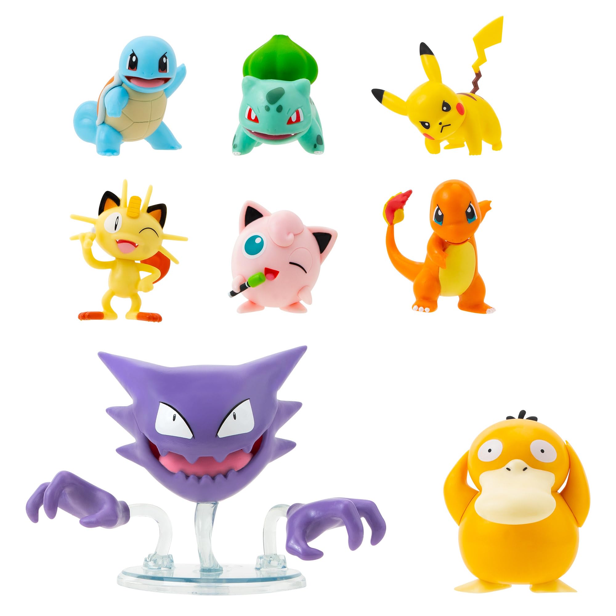 Pokémon Kanto Battle Figures 8-Pack with Pikachu – 6x 2-Inch and 2x 3-Inch Action Figures
