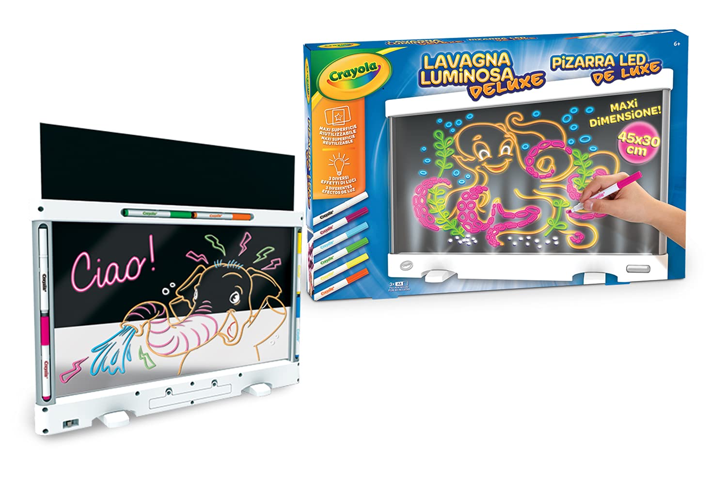 CRAYOLA Ultimate Light Board Drawing Tablet with 6 Gel Markers | Ages 6+ 3