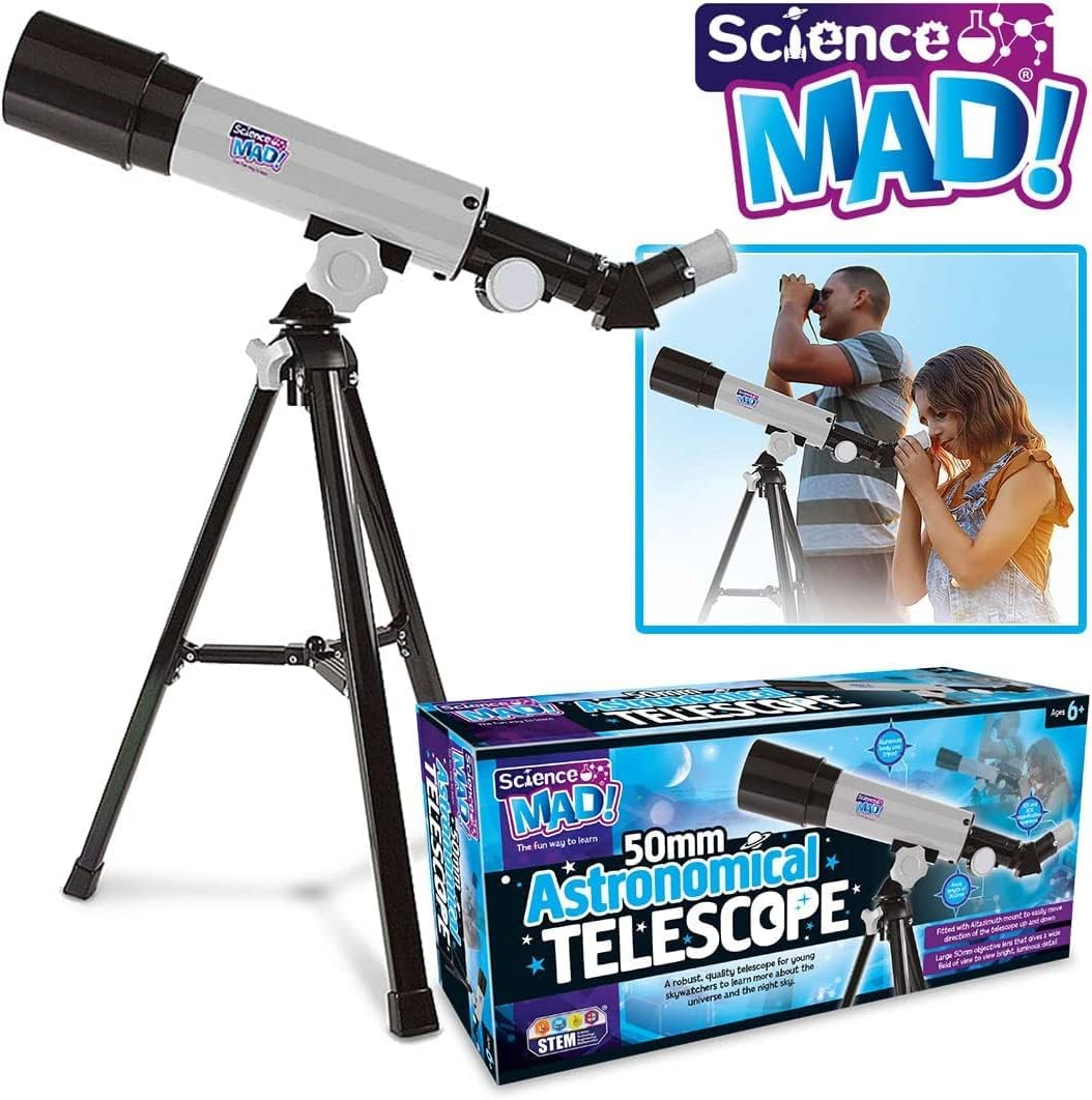Science Mad SM52 50mm Astronomical Telescope - 90X Magnification for Kids 8+ 3