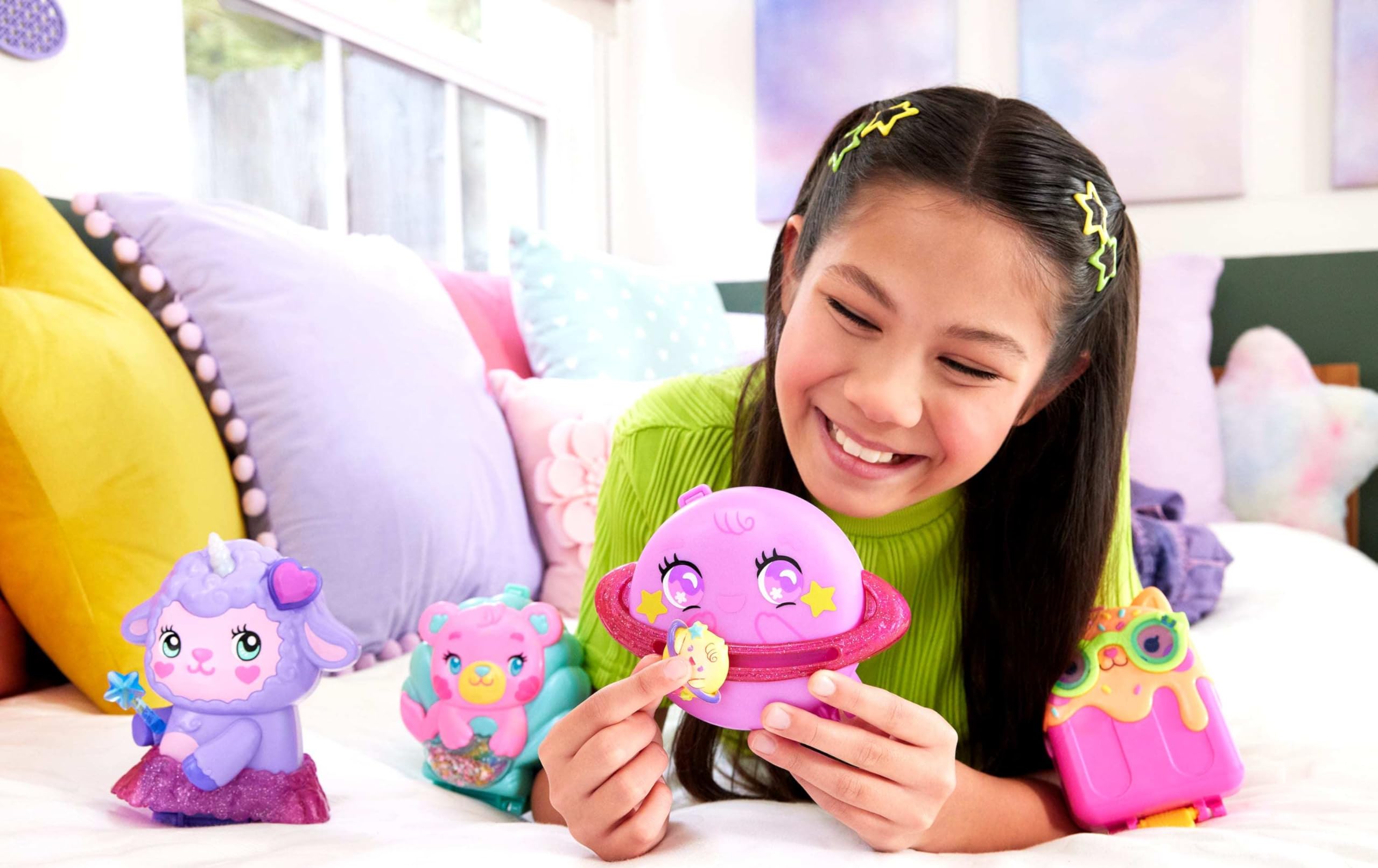 Polly Pocket Cozy Dreamland Lamb Compact Playset - Purple with Micro Doll & Unicorn Pet, Ages 4+