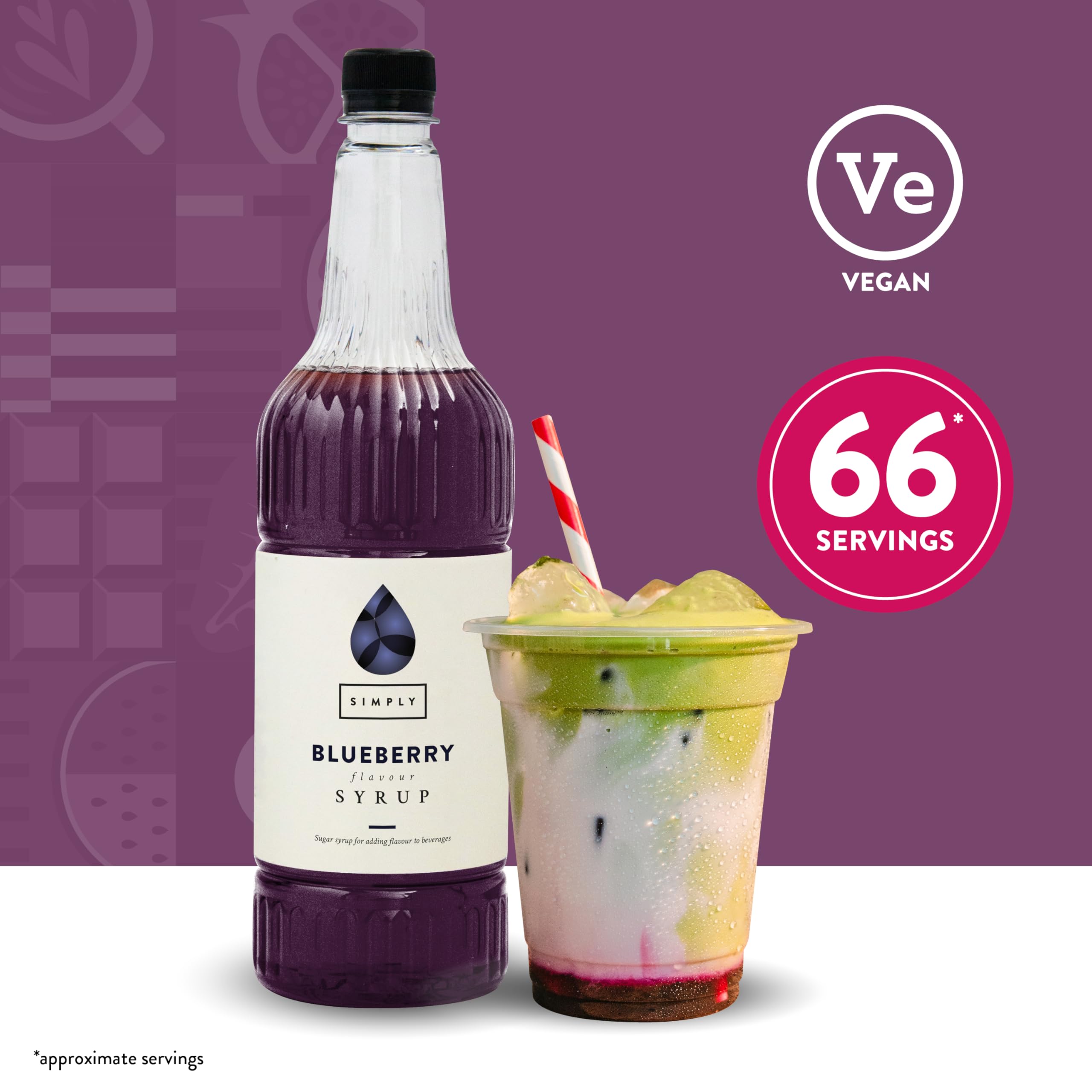 Simply - Blueberry Syrup Vegan & Nut Free Flavoured Syrup for Coffee, Cocktails & Beverages 6